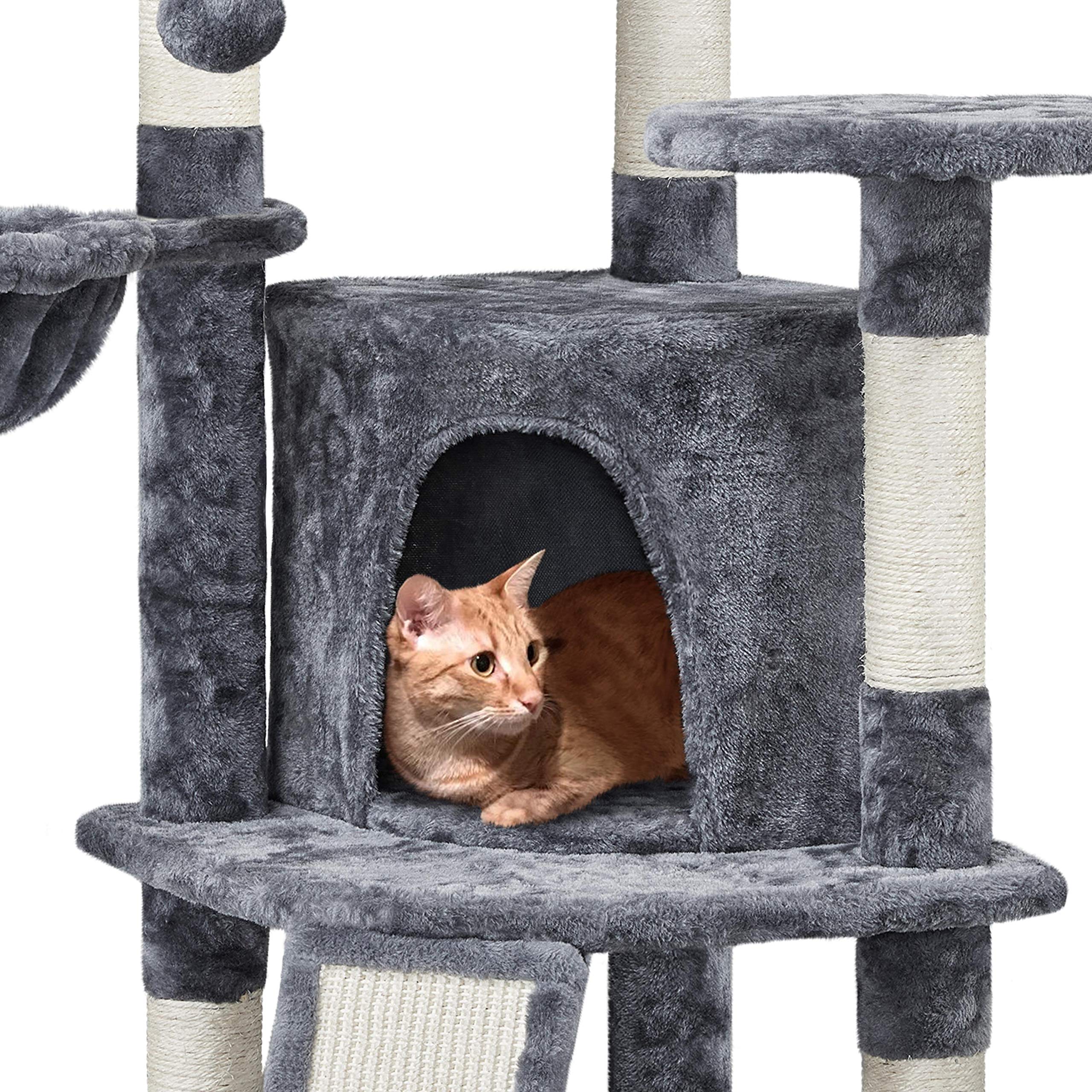 Yaheetech 42In Cat Tree Tower For Indoor Cats, Kitten House With Large Perch & Scratching Posts & Cozy Condo & Scratching Ramp,