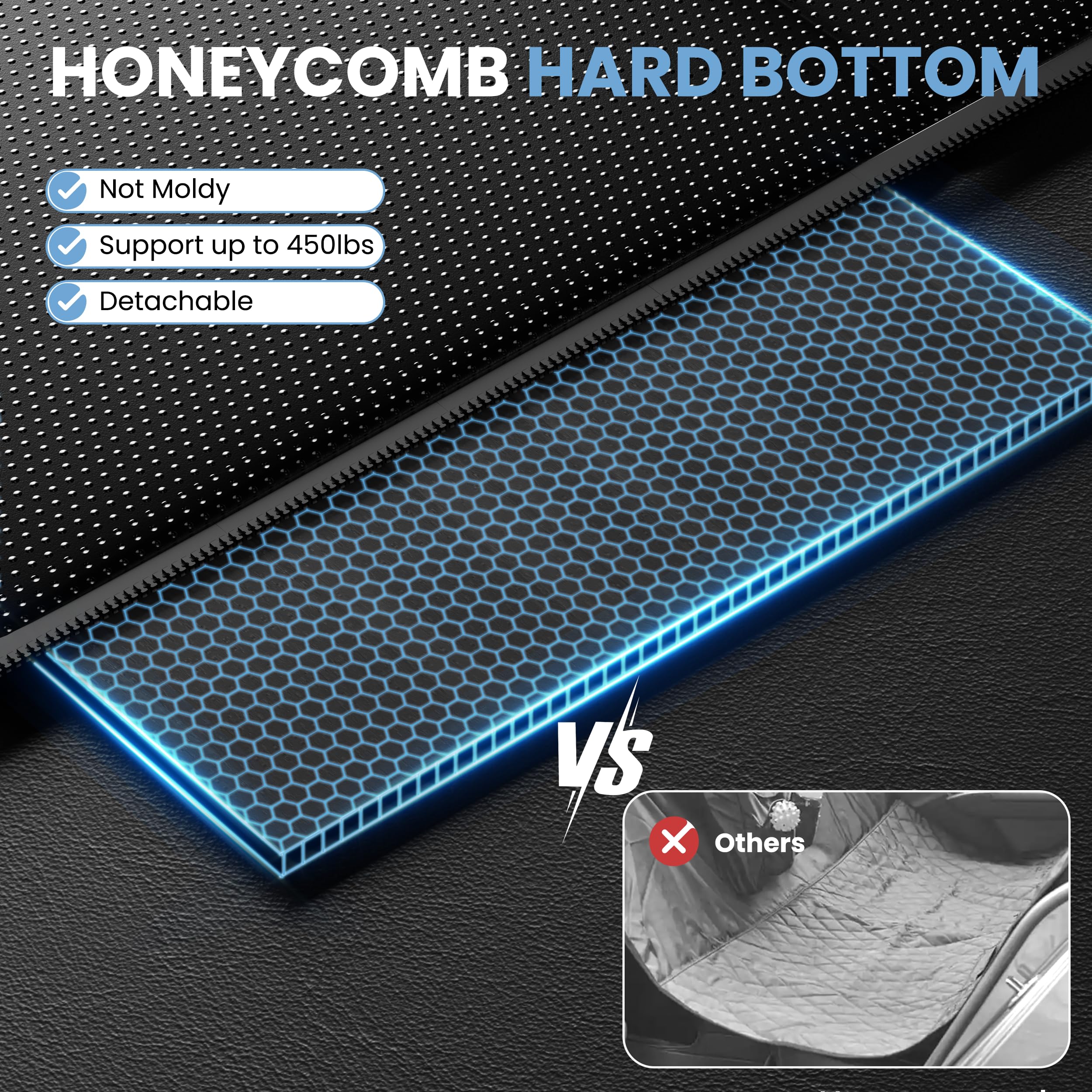 Dog Car Seat Cover For Back Seat, Hard Bottom Back Seat Extender For Dogs, Waterproof Dog Hammock For Truck Support To 400Lbs, C