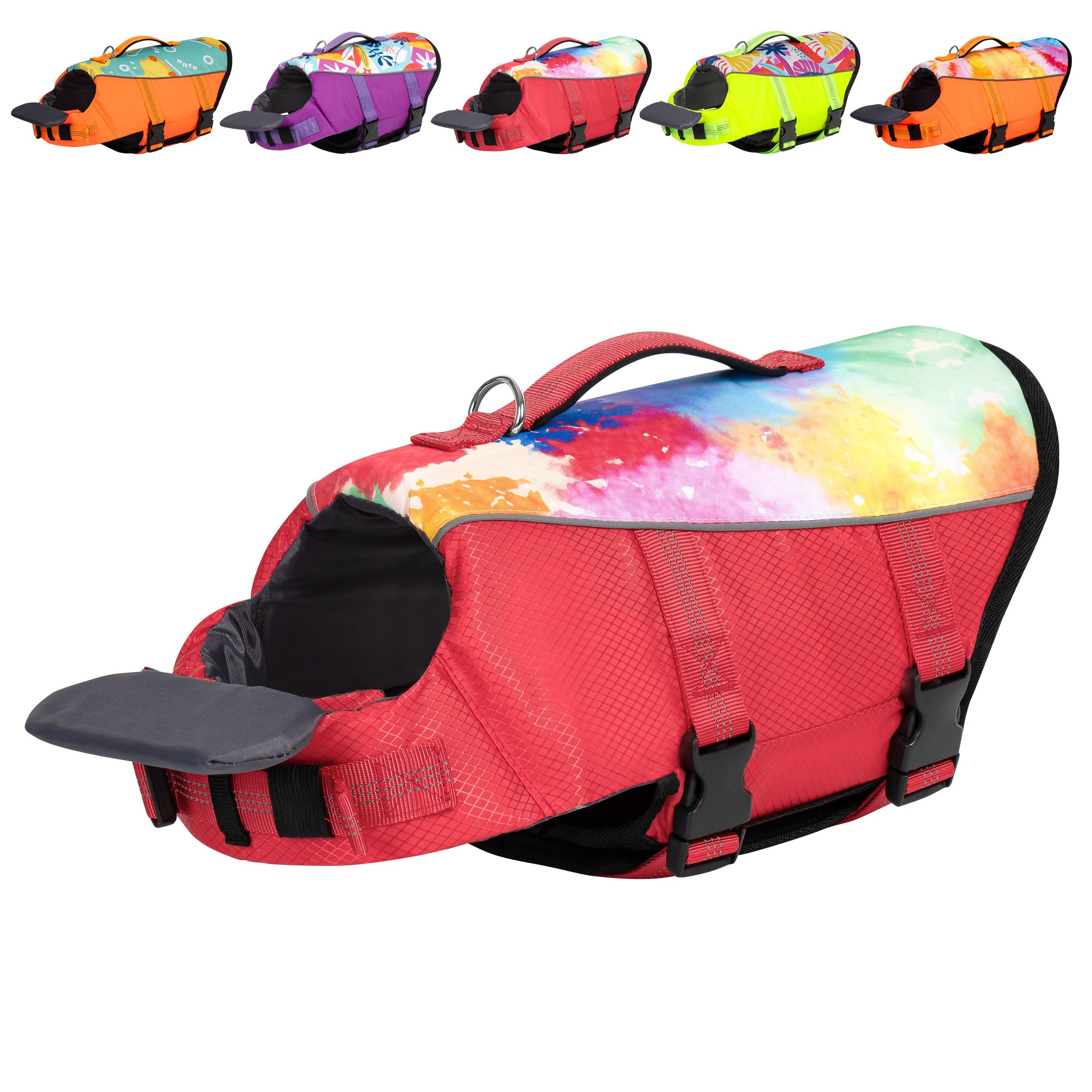 Cyeollo Dog Life Jacket For Swimming & Boating, Reflective Pet Safety Vest With Chin Float, Adjustable For Small To Large Dogs, 