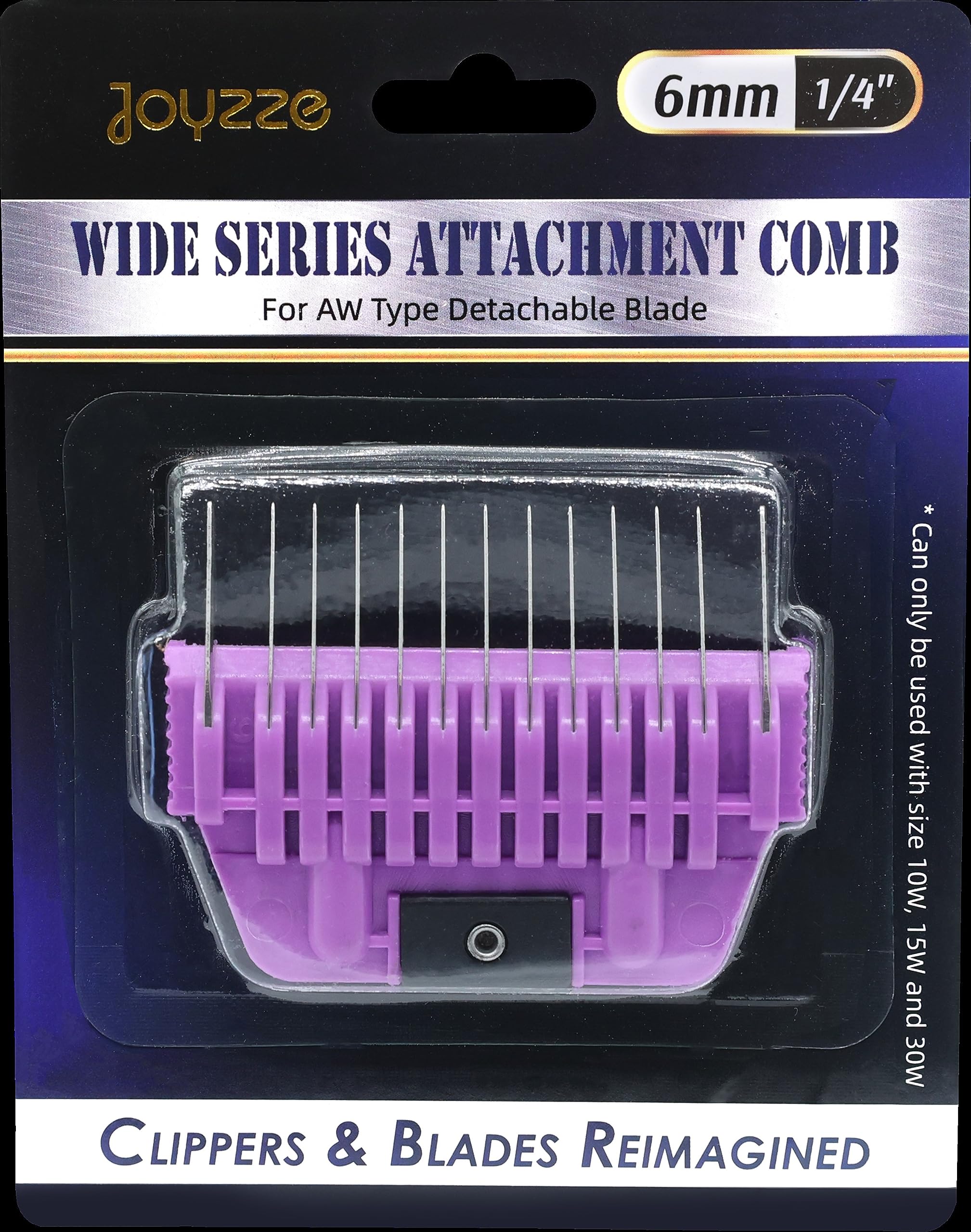 Joyzze A Series Wide 6Mm 1/4'' Metal Comb, Dog Grooming Blades For Smooth Coat, Professional, Durable, Precise, Compatible With