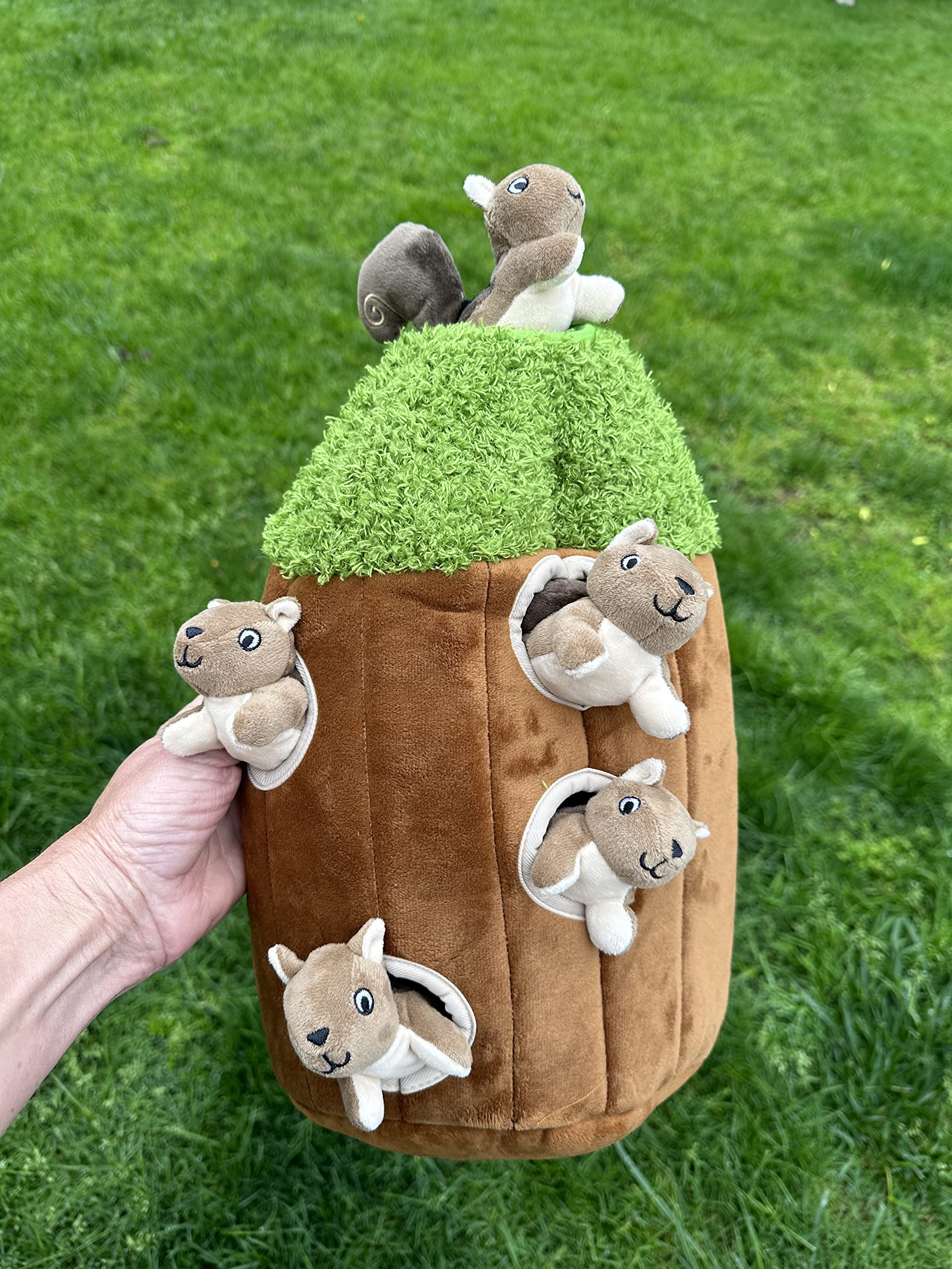 Glow Pups Hide And Seek Toy For Medium Size Dogs, Squirrel Tree Dog Toy, Burrow Dog Toy, Hide And Seek Dog Toy With Squeaker, Multipack Dog Toy (Tree With Squirrels, Large)