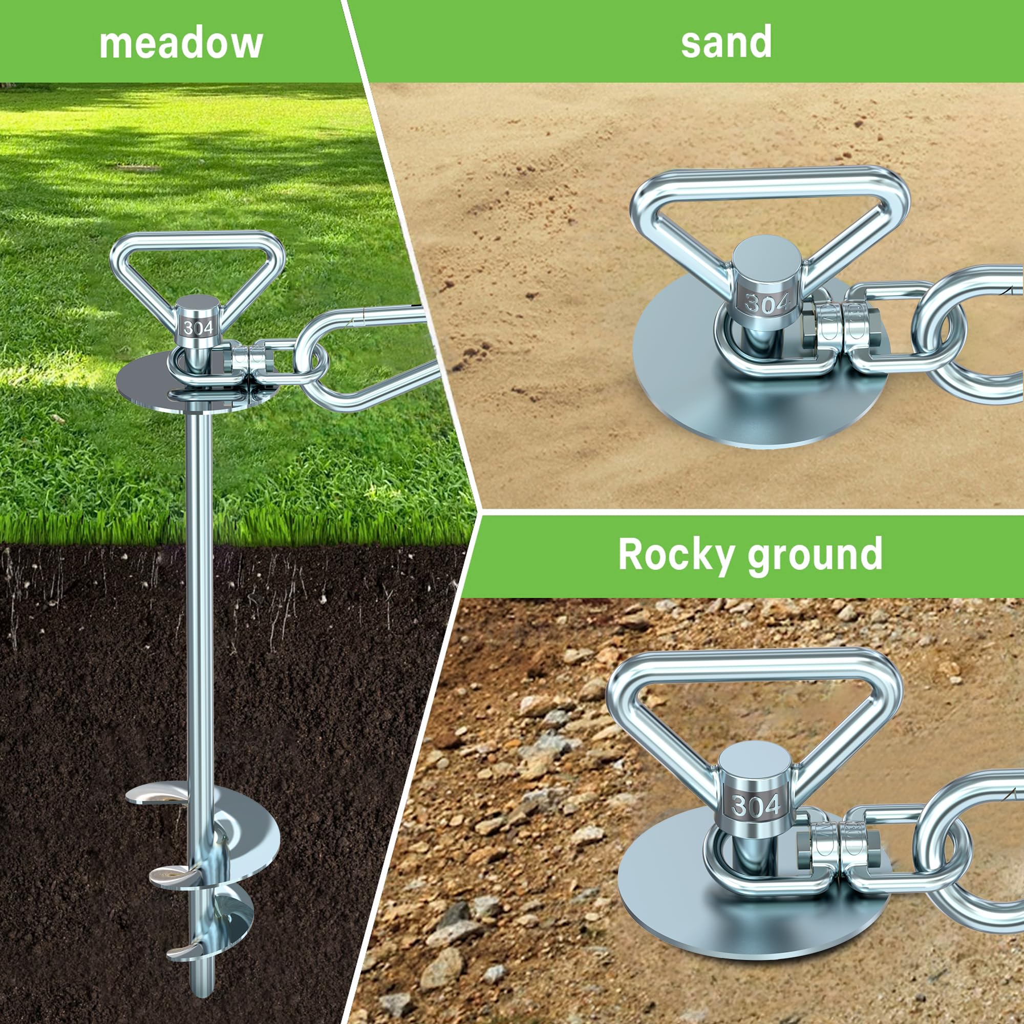 Tombaby Dog Tie Out Cable And Stake,With 30Ft Heavy Duty Cable,Dog Stake Allows Dogs Up To 150 Lbs, Dog Stakes For Outside Beach