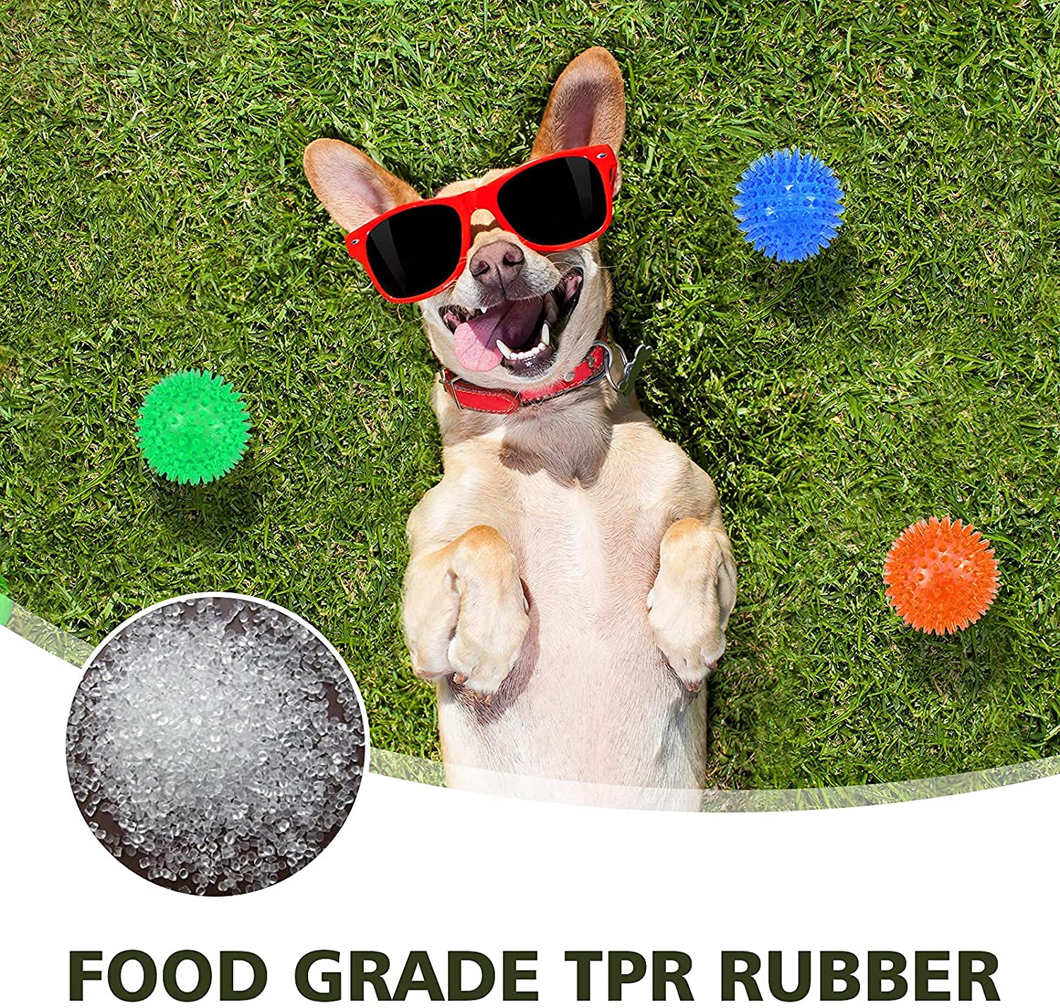 Petizer 6 Pack 3.5    Squeaky Dog Toy Balls, Floating Pool Balls, Spiky Dog Balls, Durable Interactive Fetch Toys For Puppy, Dog