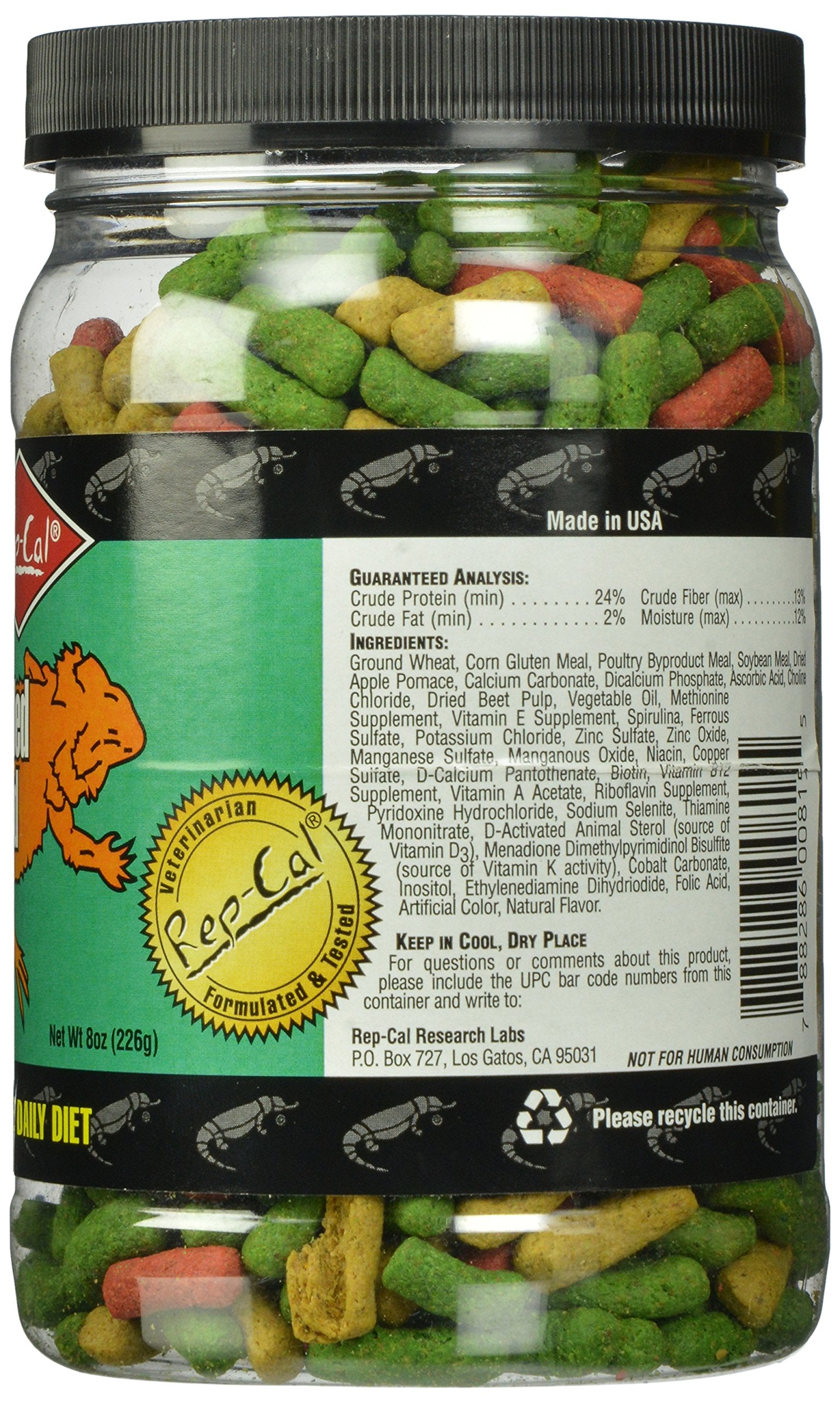 Rep-Cal Adult Bearded Dragon Pet Food, 8-Oz, Model 52295, Nutritional Formula
