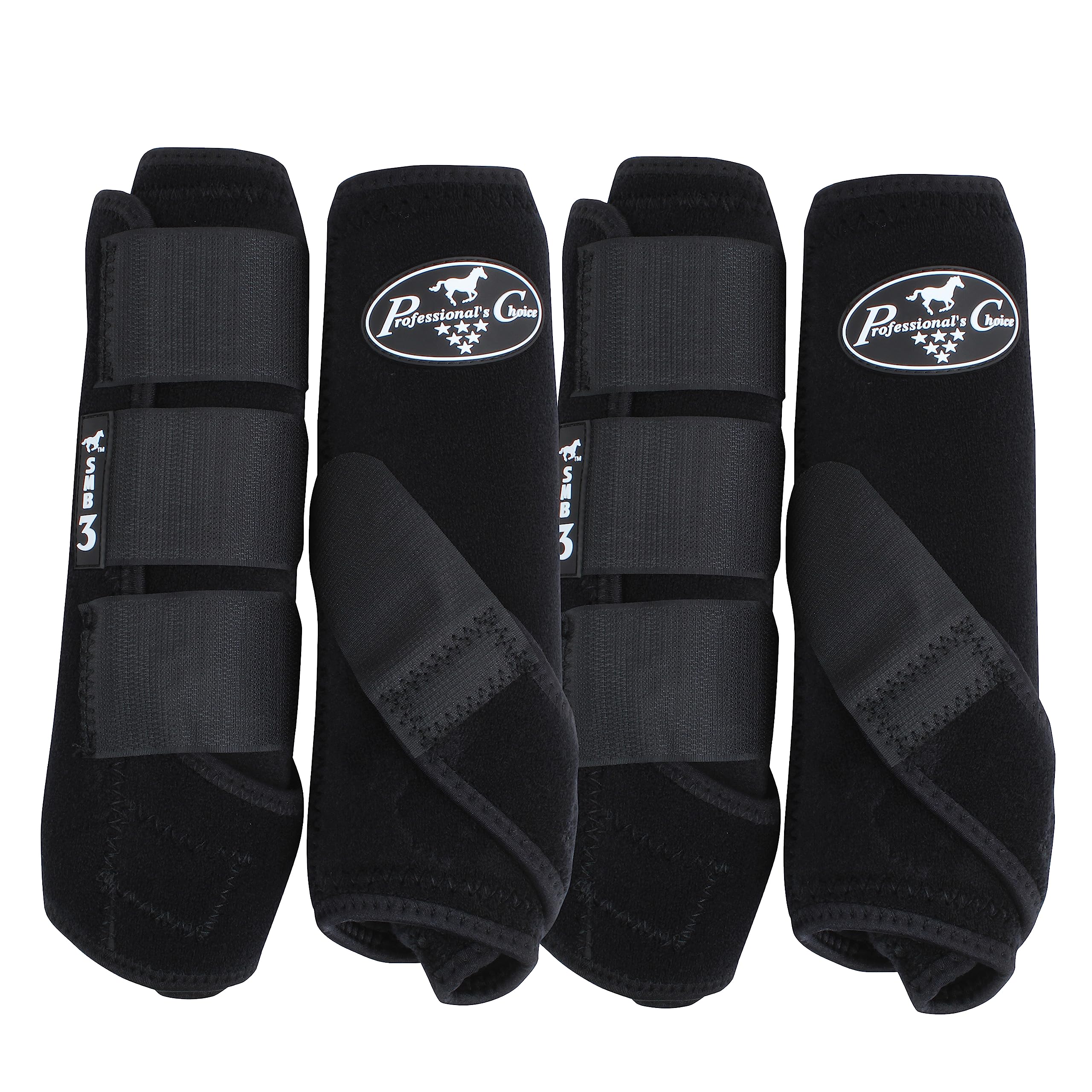 Professional'S Choice Smb-3 Sports Medicine Boot | 360 Degrees Of Impact Protection | Support For The Suspensory System | Value 4-Pack | Medium Black