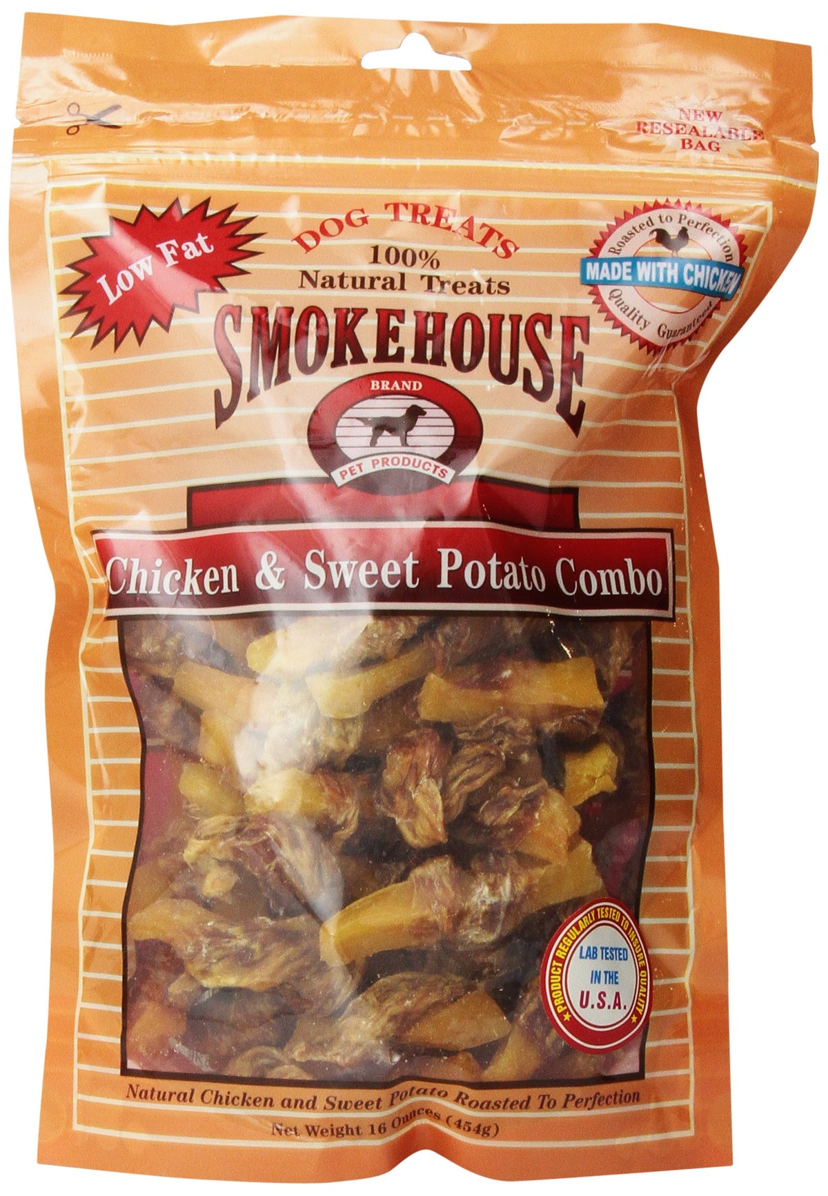 Smokehouse 100-Percent Natural Chicken And Sweet Potato Combo Dog Treats, 16-Ounce