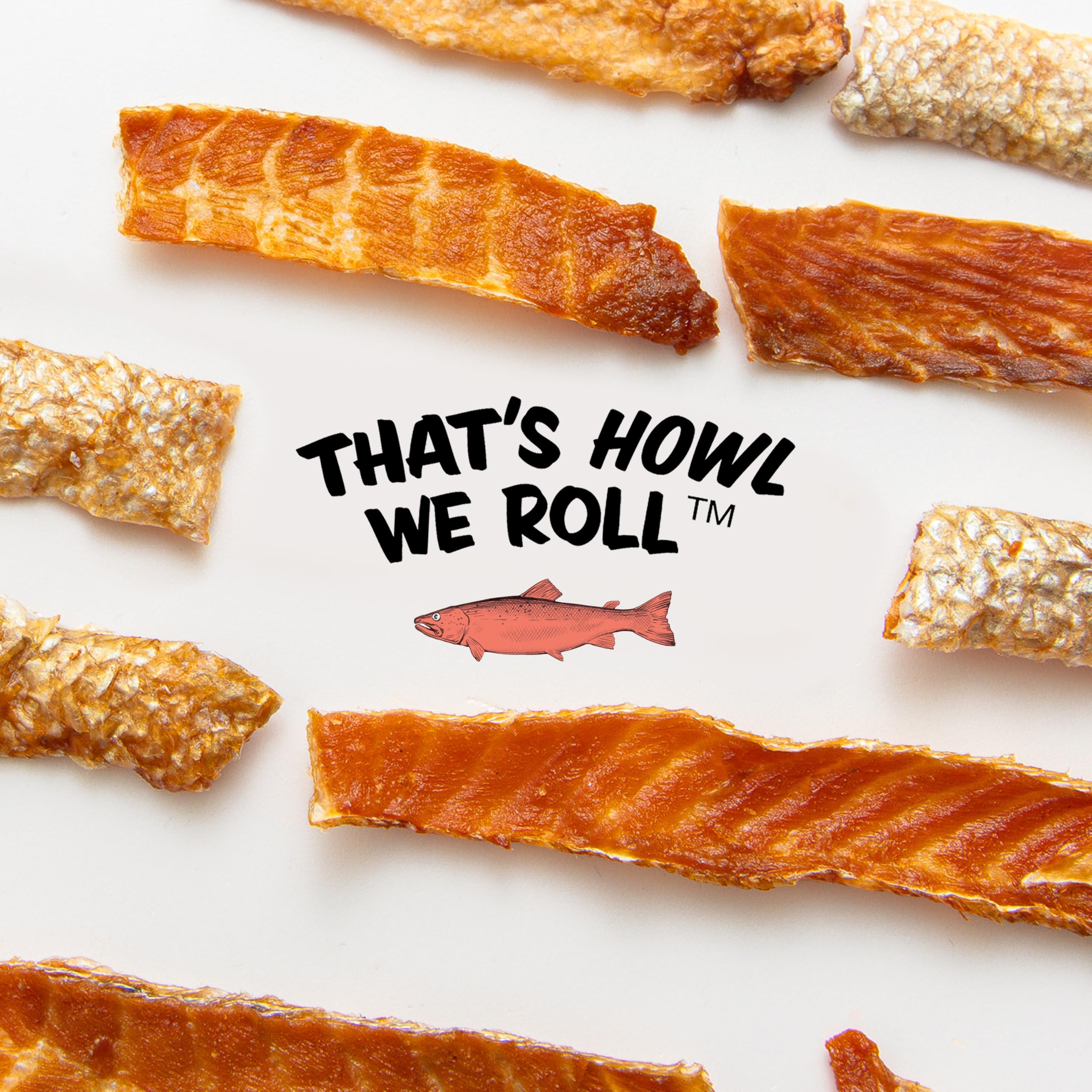 Polkadog Salmon Skins Shorties - All-Natural Dog Treats - Made in USA, Single Ingredient, Omega-3 Rich, Grain-Free & Hypoallerge