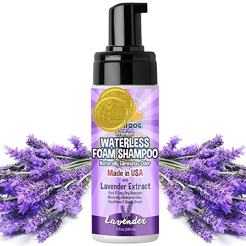 Bodhi Dog Waterless Shampoo - Natural Dry Shampoo For Dogs & Cats - Neutralizes Pet Odor - No Rinse Required - Made Of Natural Extracts - Safe For Sensitive Skin - Made In Usa - Lavender (8 Fl Oz)