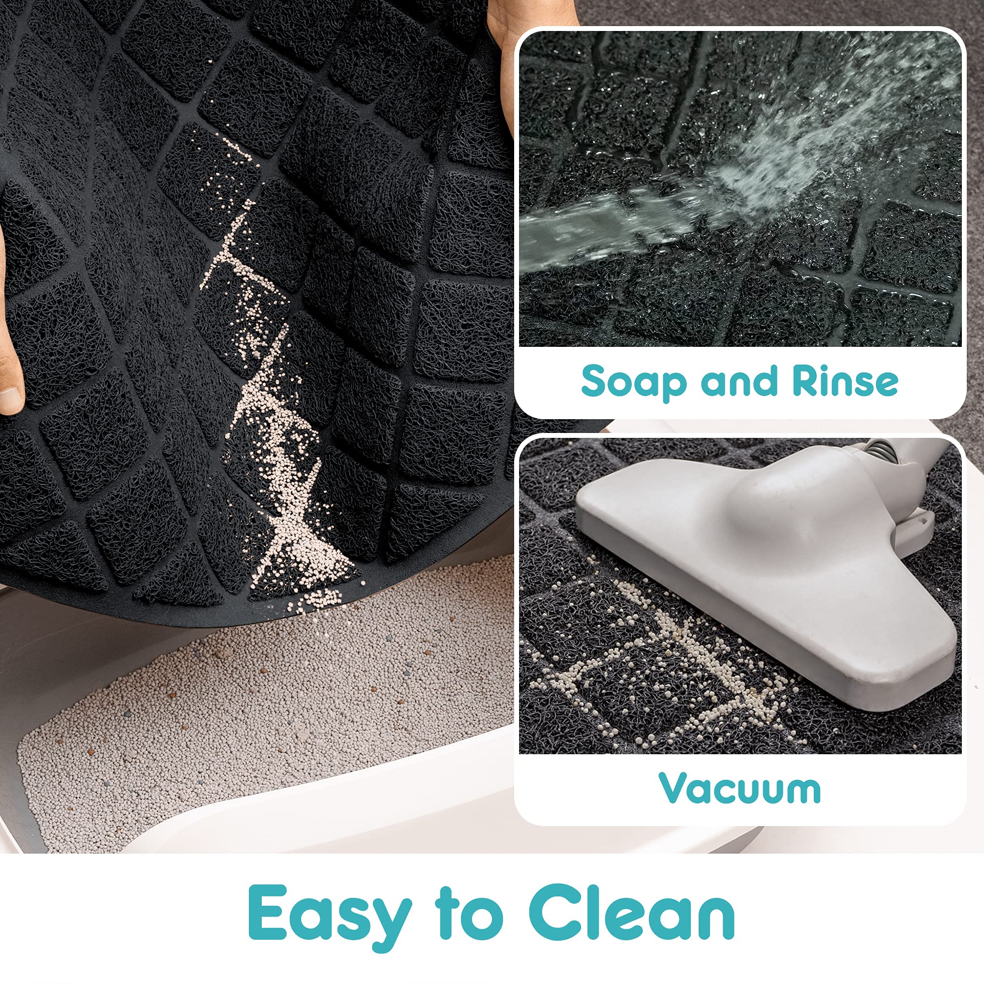 Conlun Cat Litter Mat Litter Trapping Mat, 35' X 23' Premium Durable Pvc Grid Mesh With Scatter Control, Non-Slip, Less Waste Cat Litter Box Mat, Soft On Kitty’S Paws, Urine Waterproof