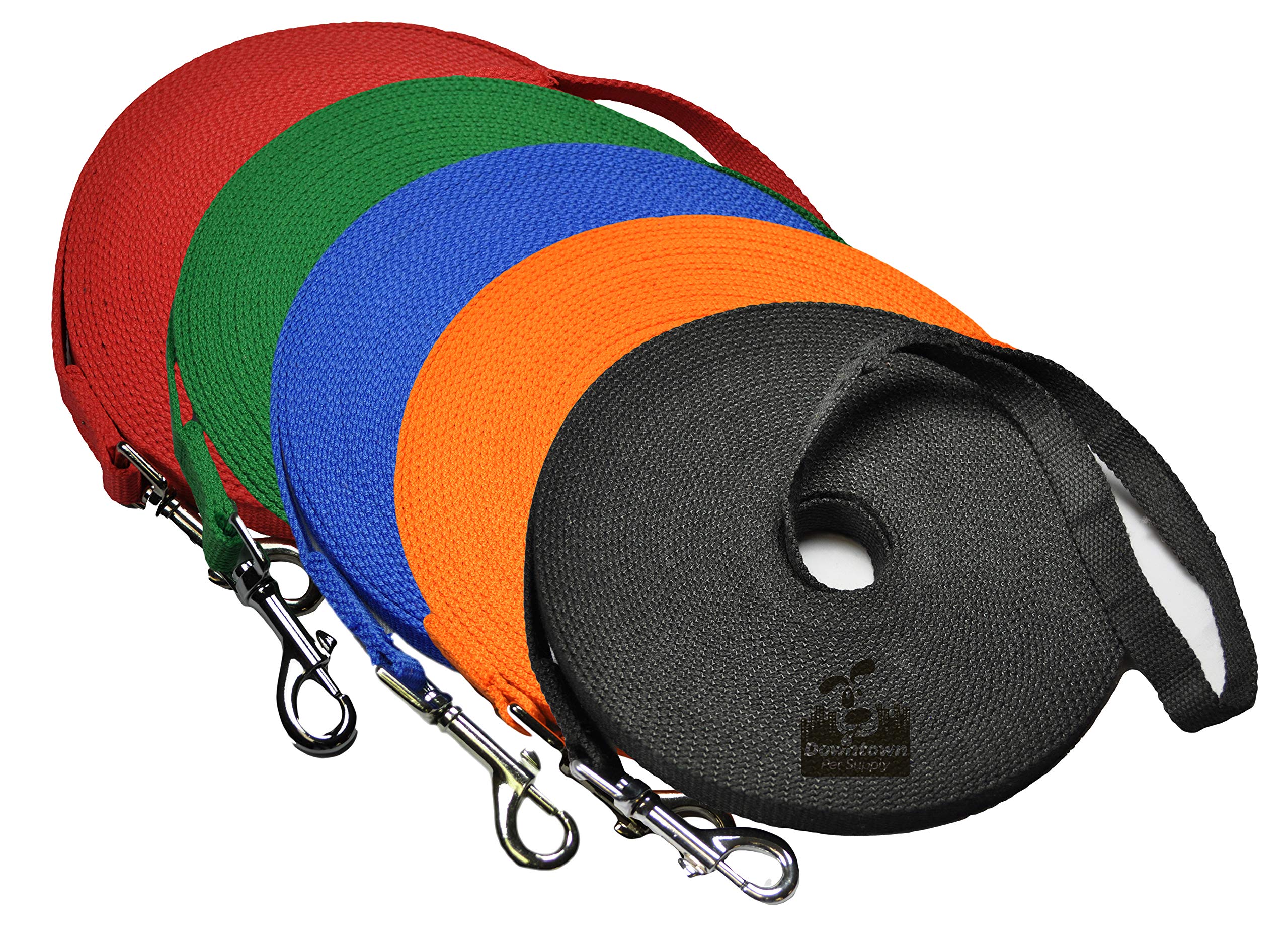 Long Dog Puppy Obedience Recall Training Agility Lead, Leash - BLACK, 15 Foot - by, Downtown Pet Supply