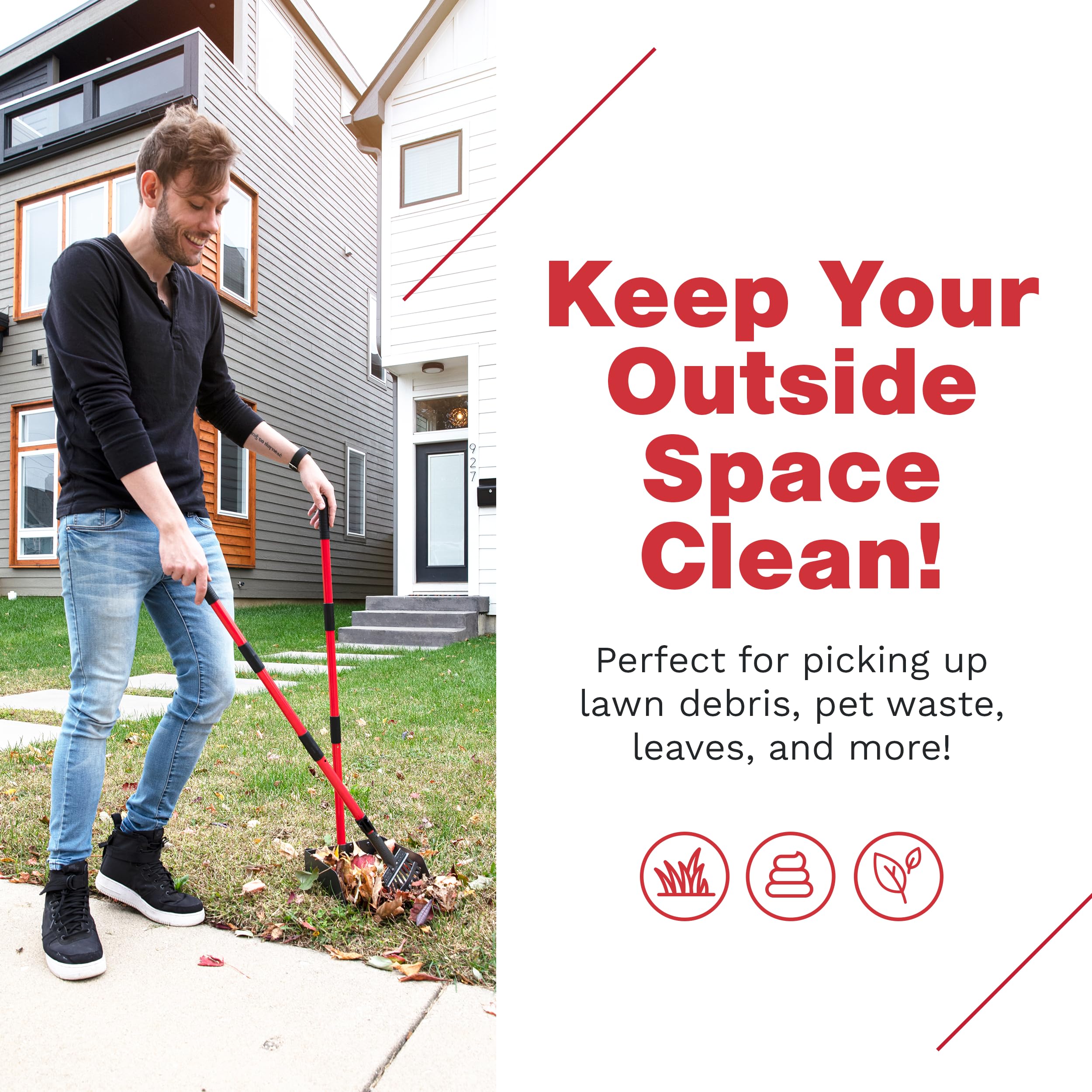 Pawler Heavy-Duty Dog Pooper Scooper Set, Yard & Grass Use