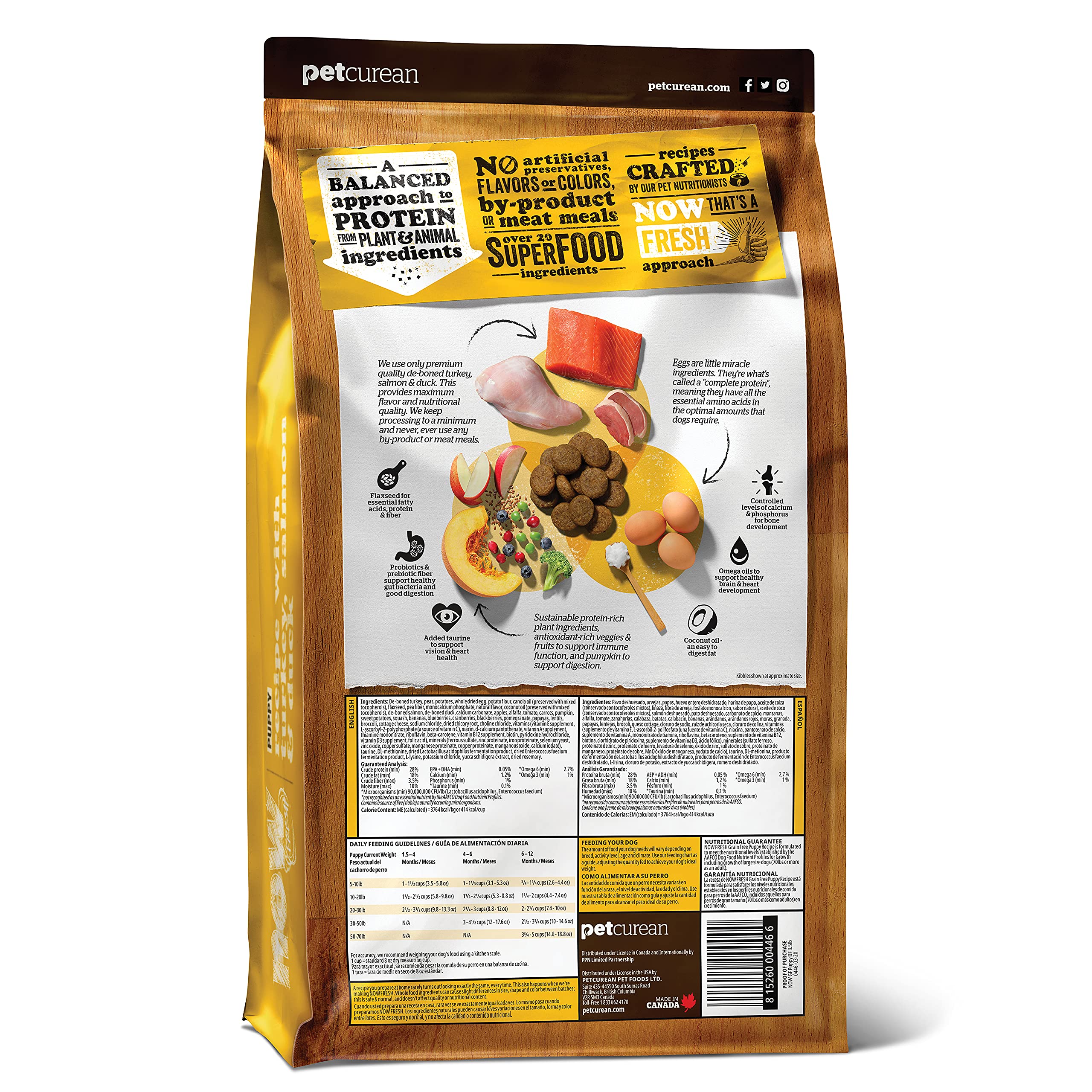 Now Fresh Grain-Free, Dry Dog Food, Real Meat and Fish, Turkey, Salmon and Duck Puppy Recipe, All Breed Size, 3.5 lb Bag