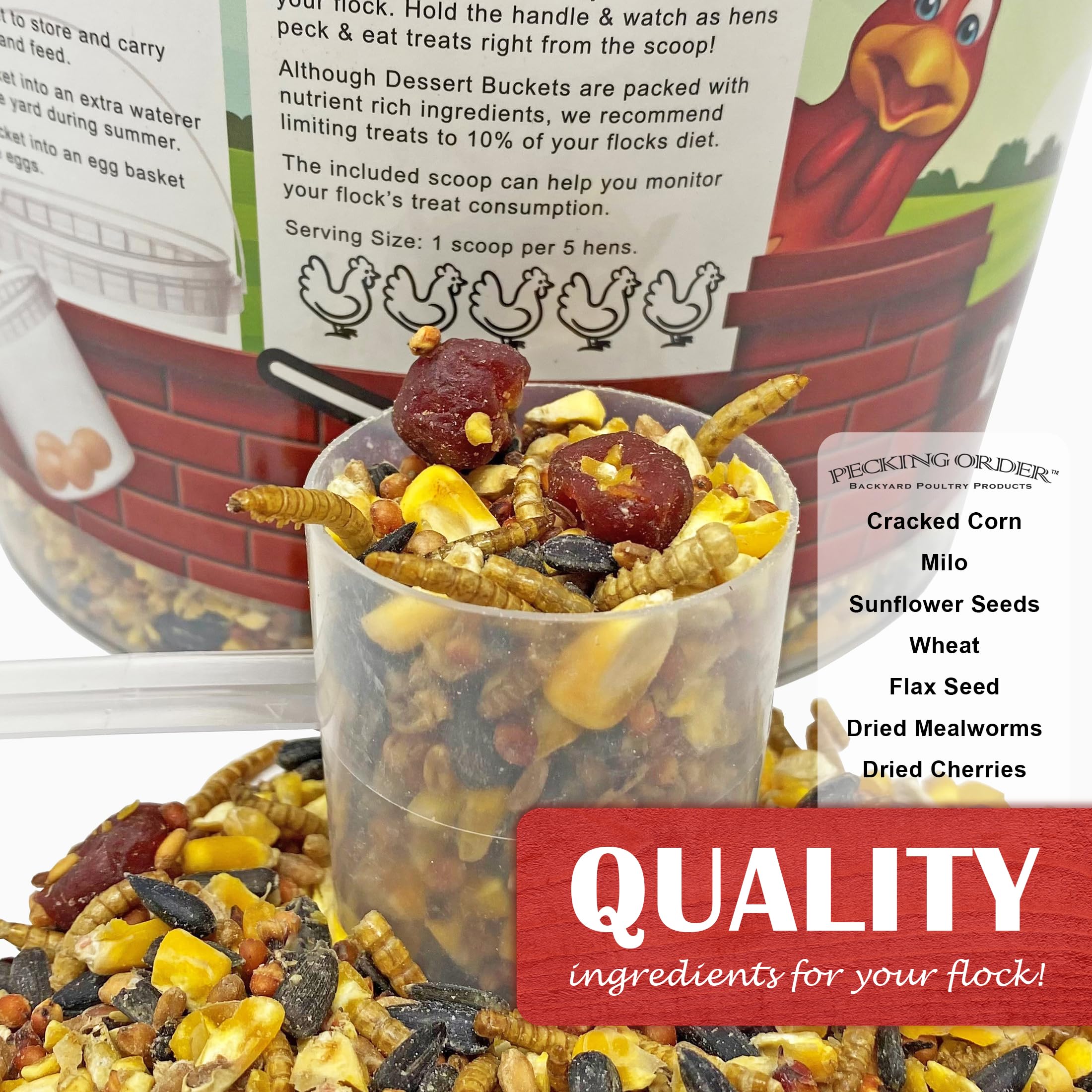 Pecking Order Dessert Bucket Mealworm Sprinkles - 5 LB