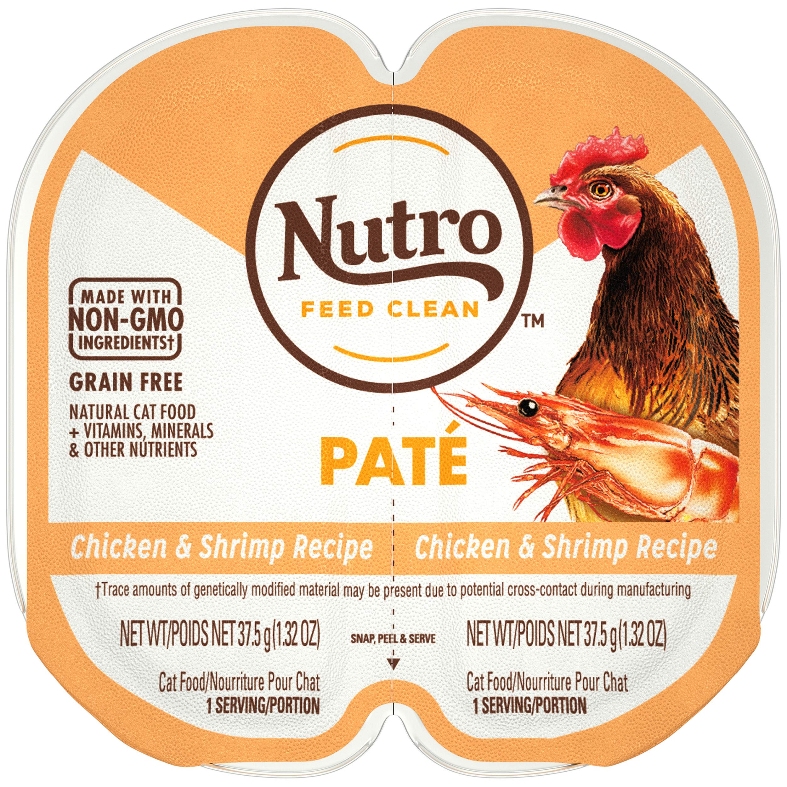 Nutro Perfect Portions Wet Cat Food Pate Chicken & Shrimp Recipe, 2.64 oz. Twin-Pack Trays (24 Count, Pack of 1)