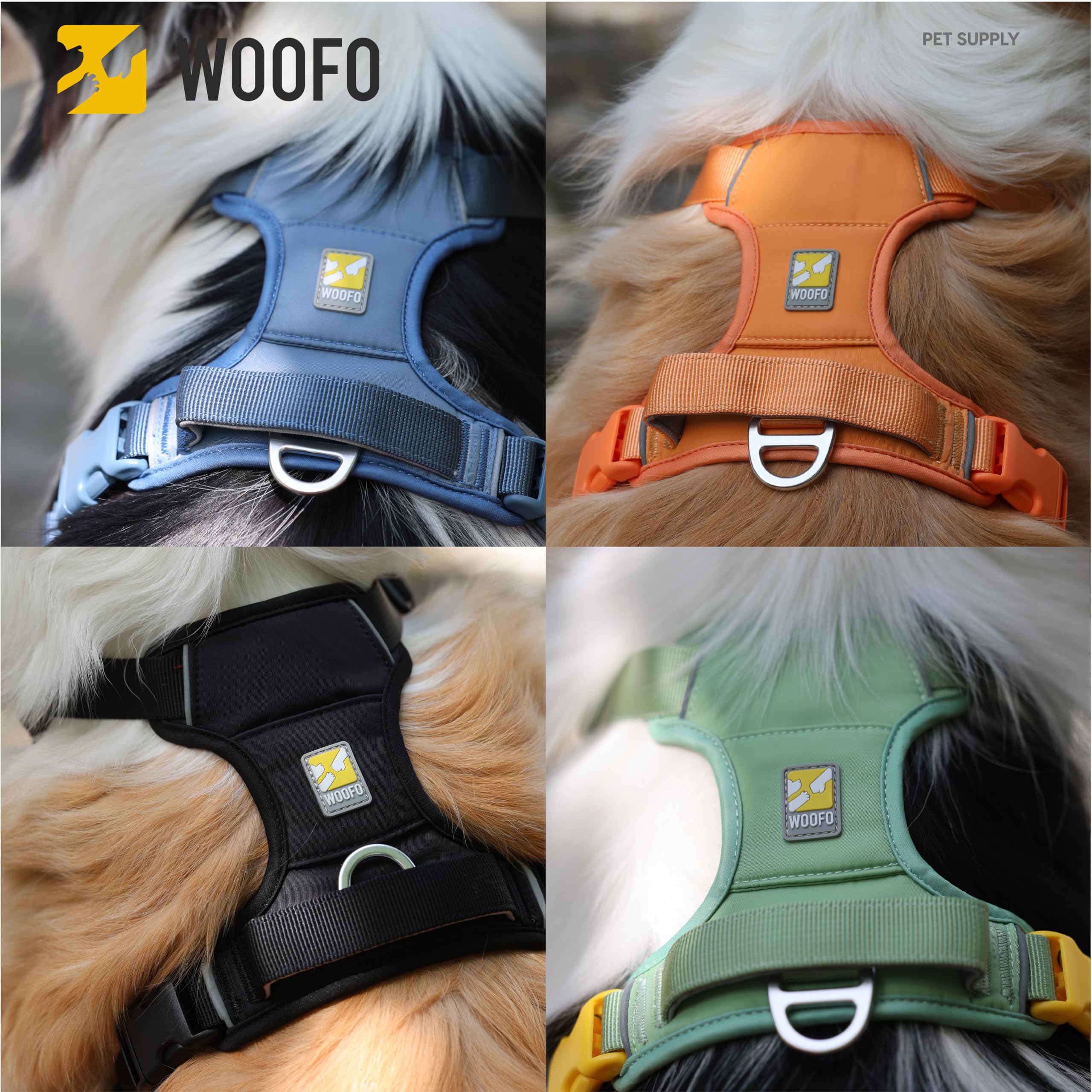 Woofo Core Dog Harness With Handle And Pocket, Sliver Ion Inner Fabric, Wear-Resistant Shell Fabric, Reflective And Soft Padded