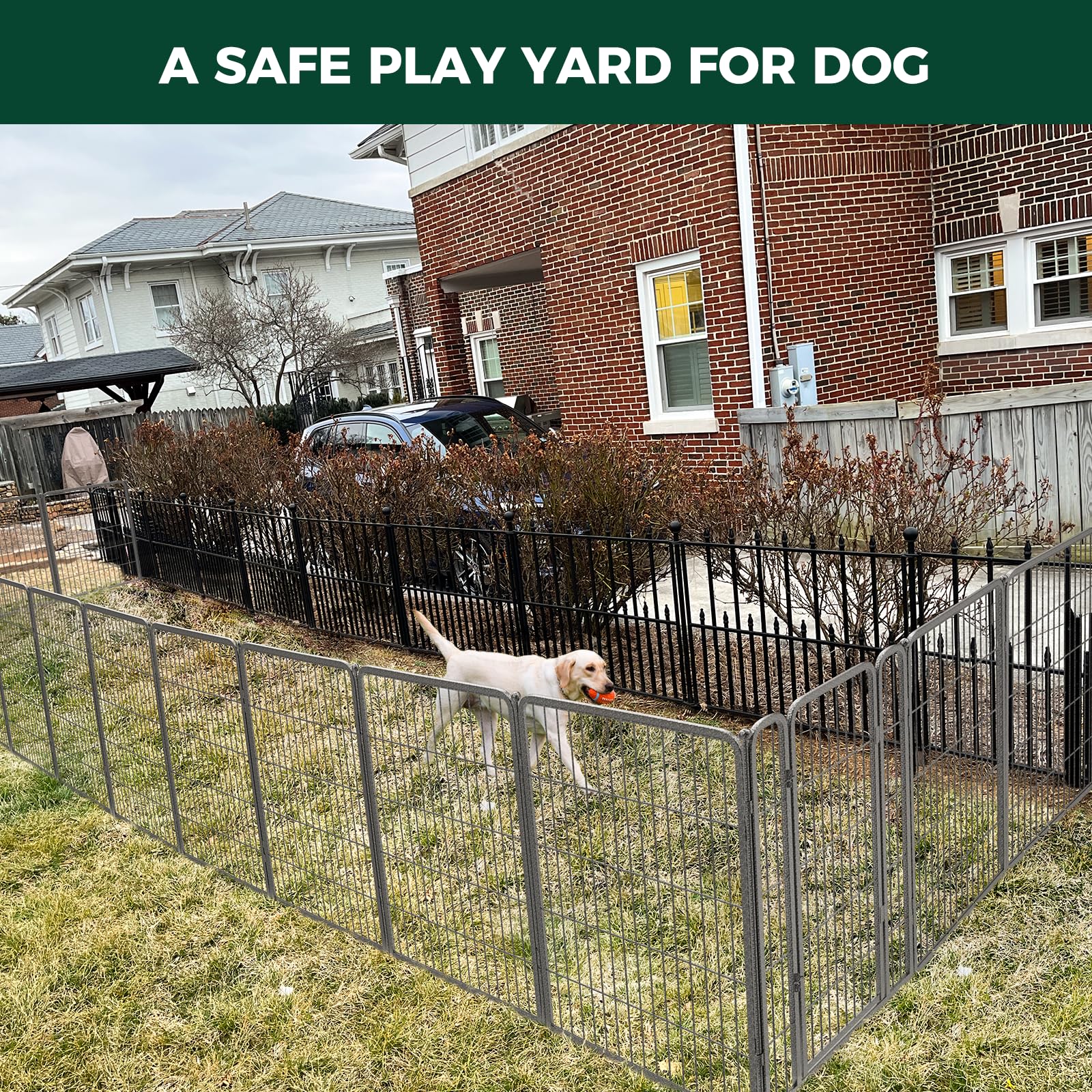 Fxw Aster Dog Playpen Outdoor,8/16 Panels Dog Fences For The Yard,24''/32''/40'' Height Metal Dog Pens Outdoor Pet Fence With Do