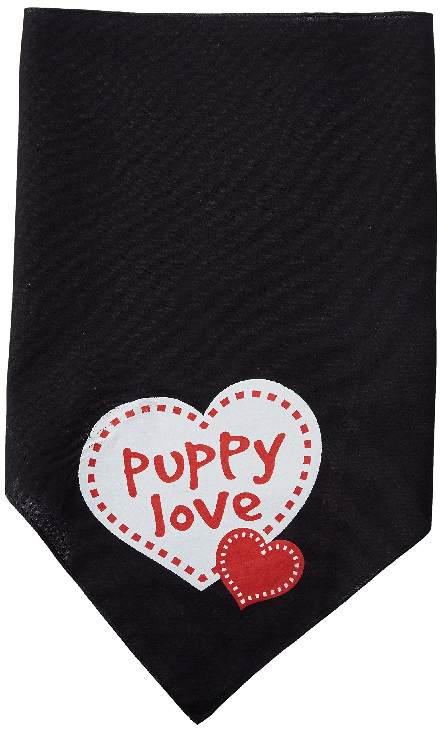 Mirage Pet Products Puppy Love Screen Print Bandana, Large, Black