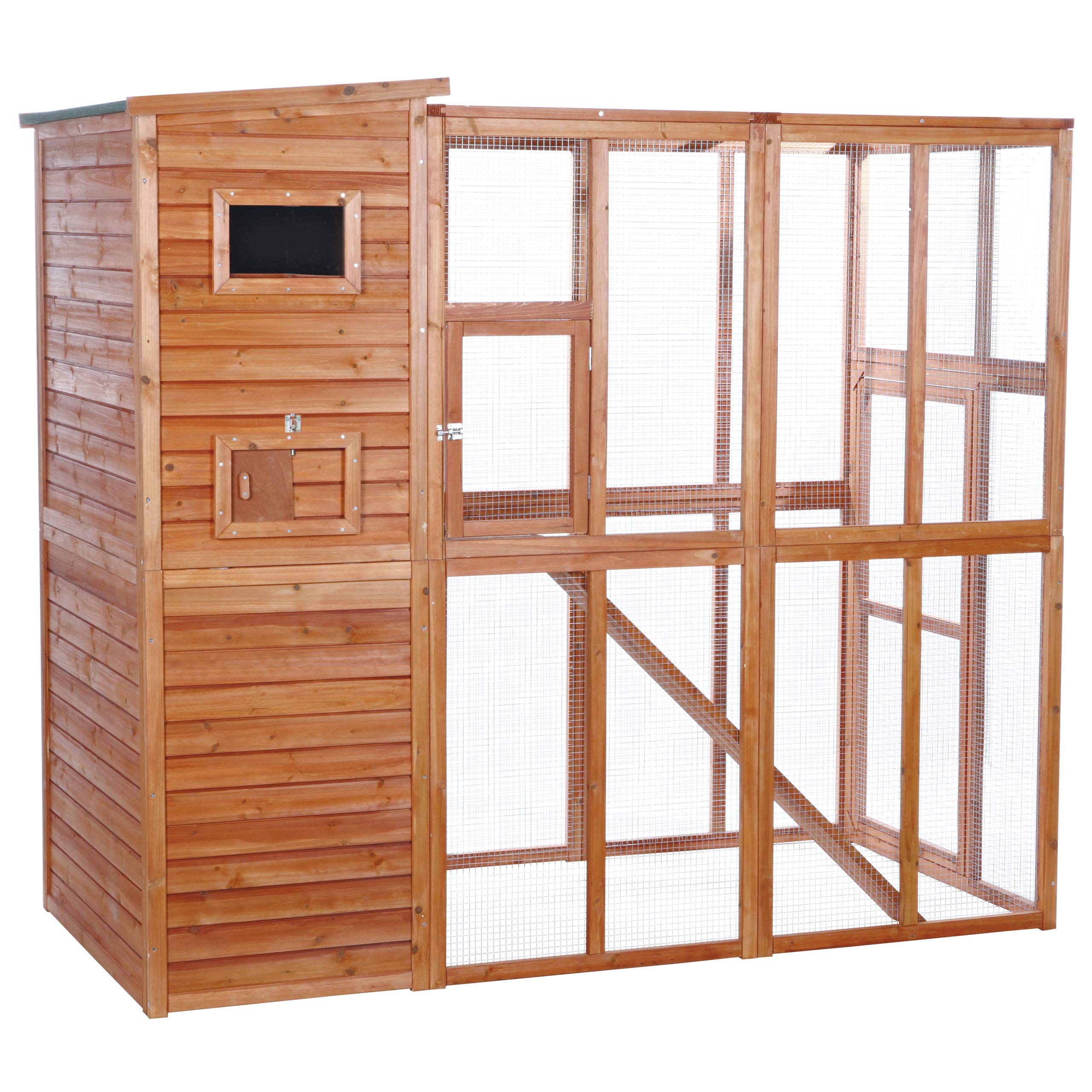 Trixie Pet Products Wooden Outdoor Cat Run, Glazed Pine