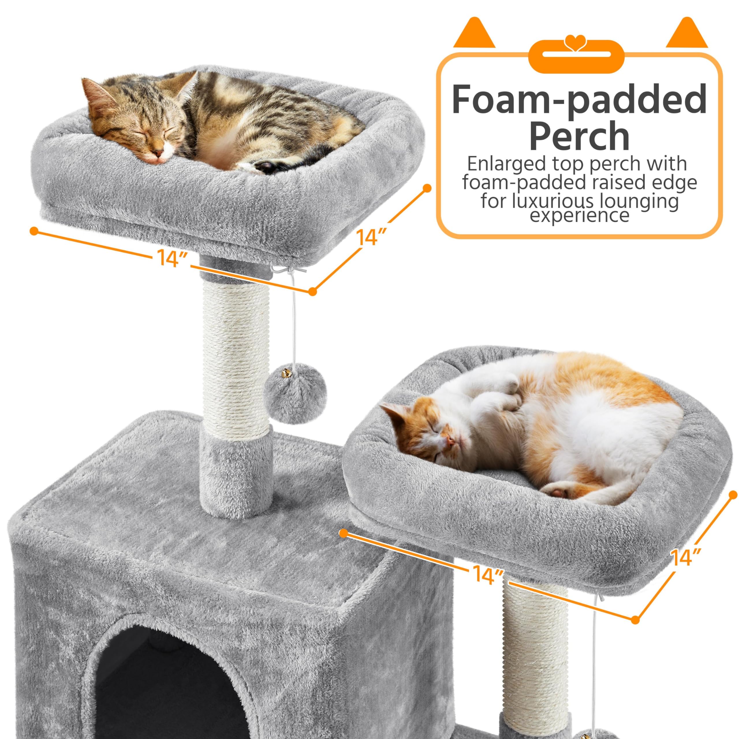 Yaheetech Cat Tree, 71.5in Cat Tower for Indoor Kittens with 2 Cozy Condos, 2 Padded Perches, Scratching Posts & Ramp, Hammock,