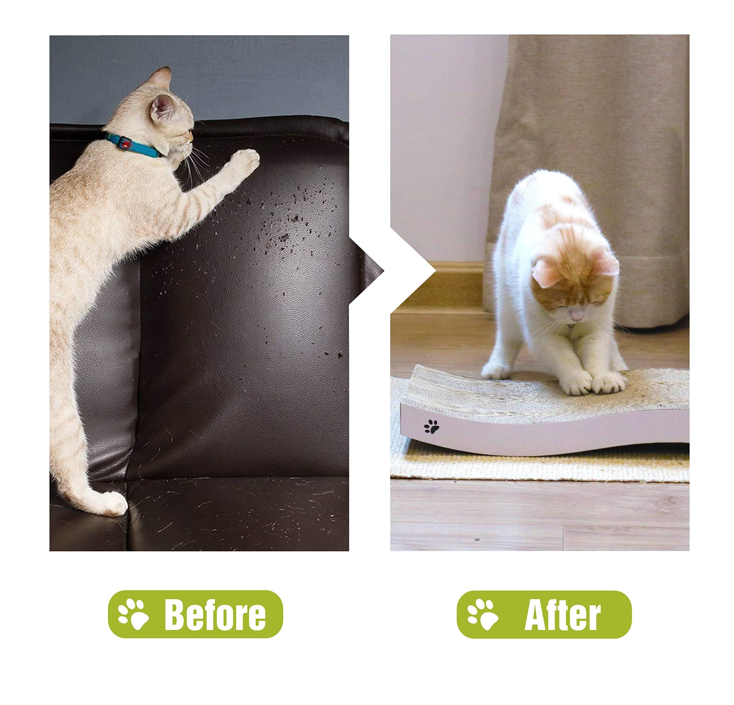 Cat Scratcher, Durable Scratch Pad, Corrugated Cardboard Scratching Board For Indoor Cats, Heavy Duty, Double-Sided Usability, Recyclable, With Catnip