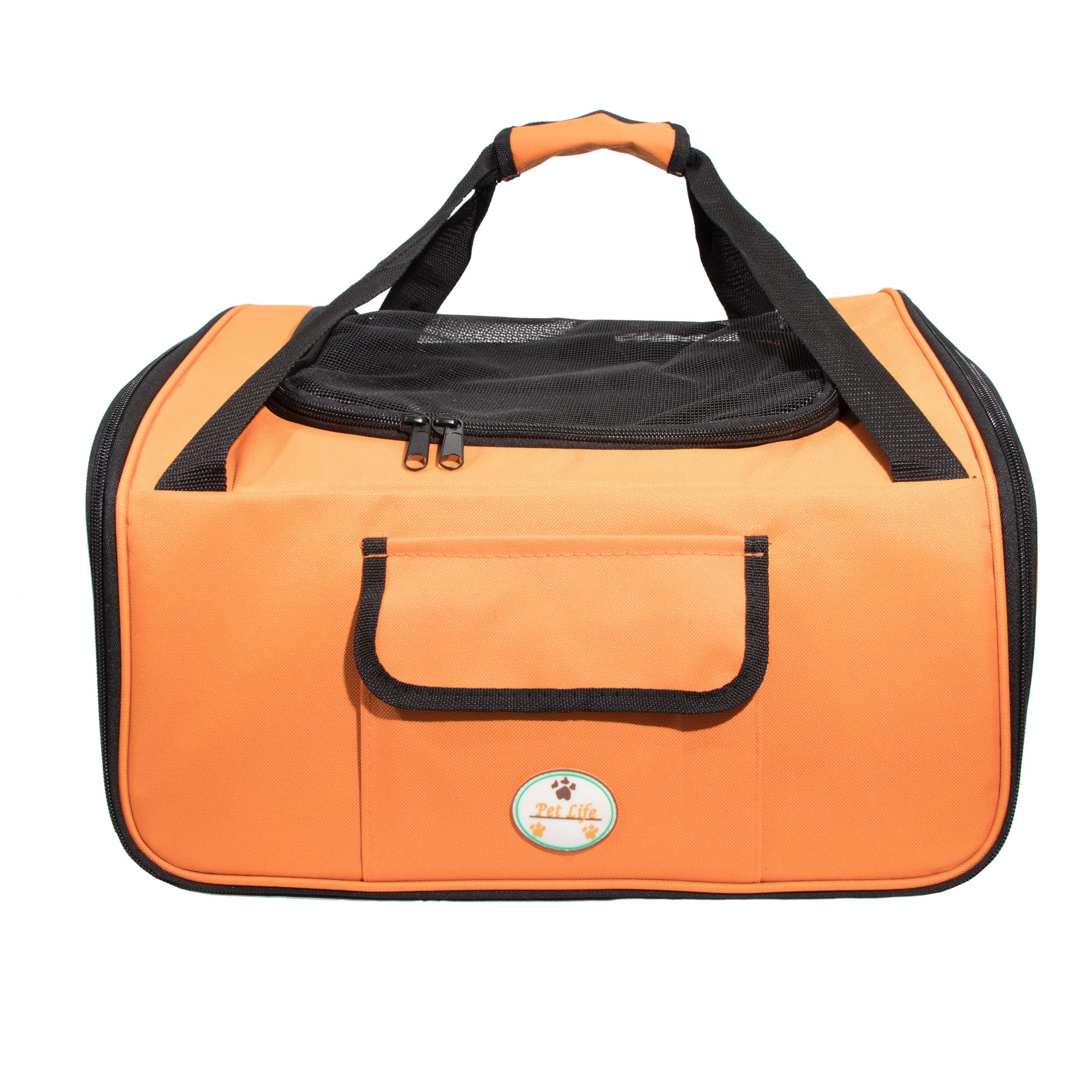 Pet Life Ultra-Lock Collapsible Safety Travel Dog Carseat - Wire Folding Pet Carseat Dog Carrier with seat Belt Attachment cars