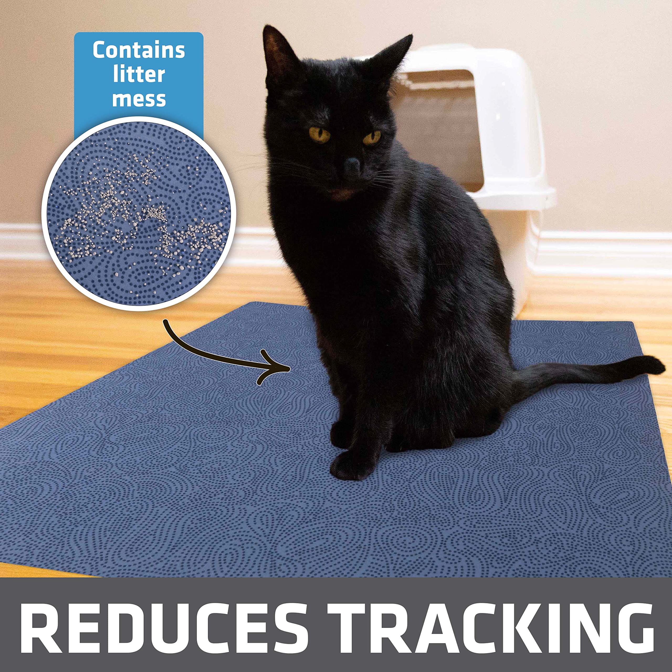 Drymate Original Cat Litter Mat, Contains Mess From Box For Cleaner Floors, Urine-Proof, Soft On Kitty Paws -Absorbent/Waterproof- Machine Washable, Durable (Usa Made) (20”X28”)(Good Medicine Plum)