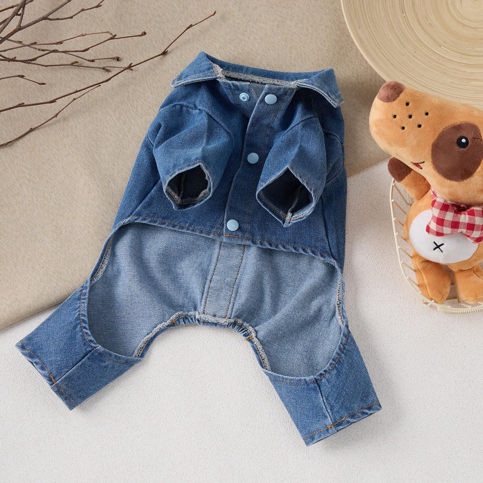 Fashion Denim Dog Overalls Onesie, Suitable For Small To Medium-Sized Dogs To Wear All Year Round, Machine Washable (Xx-Large)