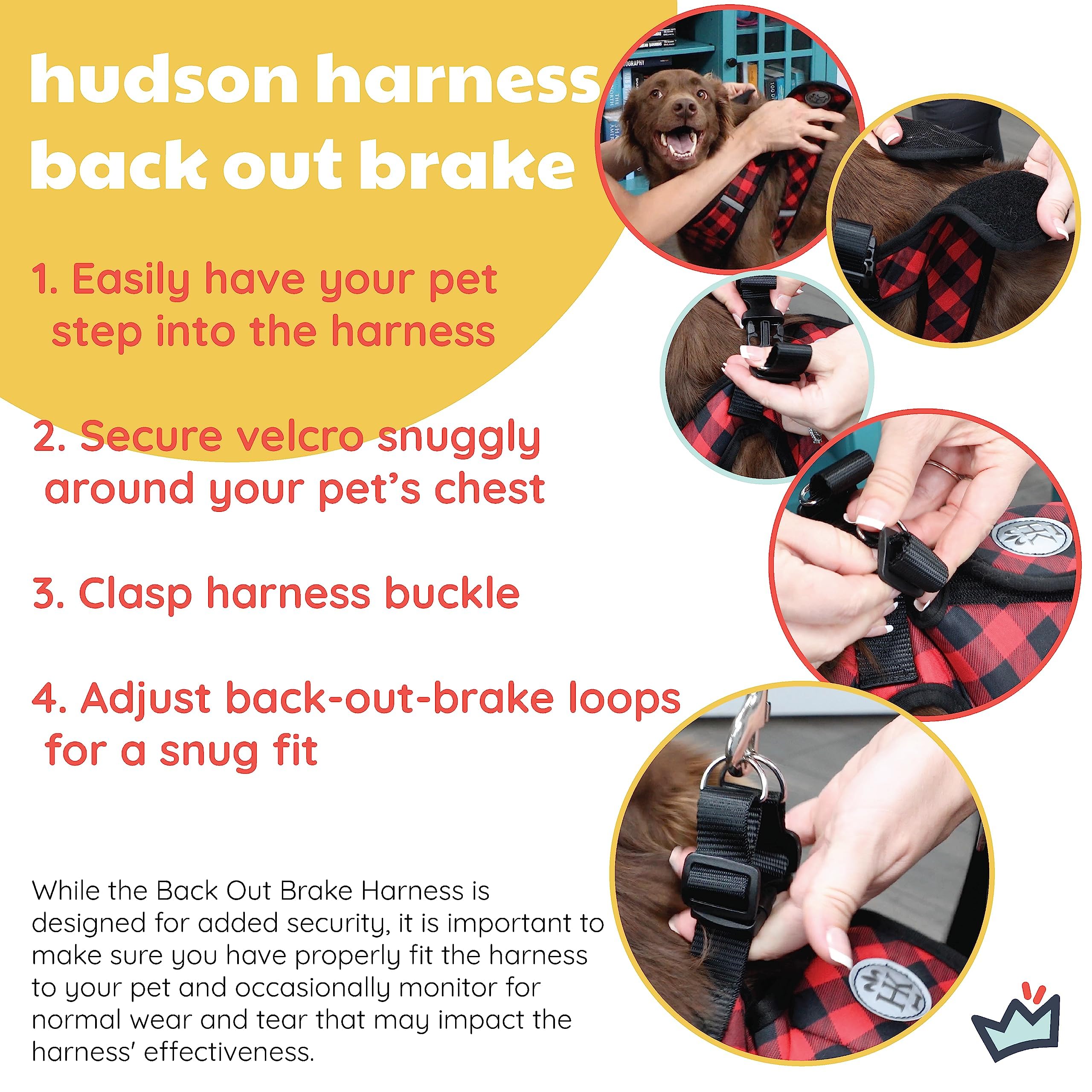 Huxley & Kent Hudson Walking & Training Harness - Black (Extra-Large, 35-50Lbs) - Easy Control Step-In Mesh Vest Harness With Re