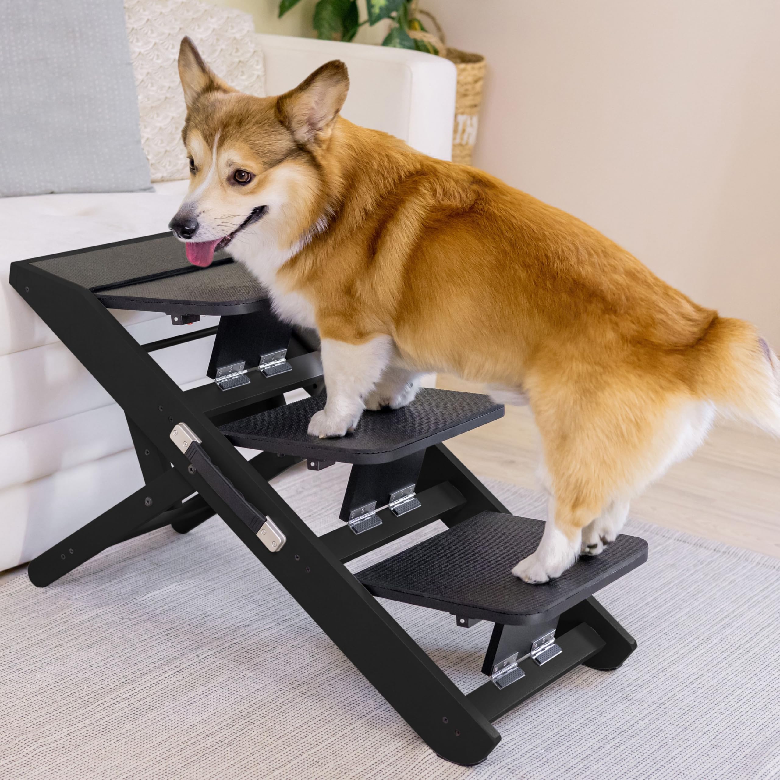 Dog Steps for Bed & Couch 2-in-1 Dog Stairs/Ramp - Height Adjustable Dog Ramp for Couch 7    - 20    - Pet Stairs, Dog Stairs fo