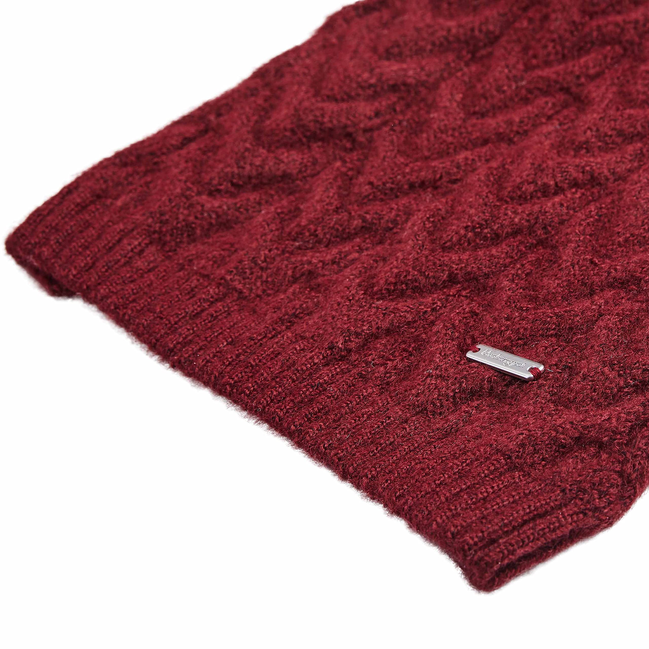 Blueberry Pet Classic Fuzzy Textured Knit Pullover Turtle-Neck Dog Sweater In Burgundy Red, Back Length 16', Pack Of 1 Clothes For Dogs