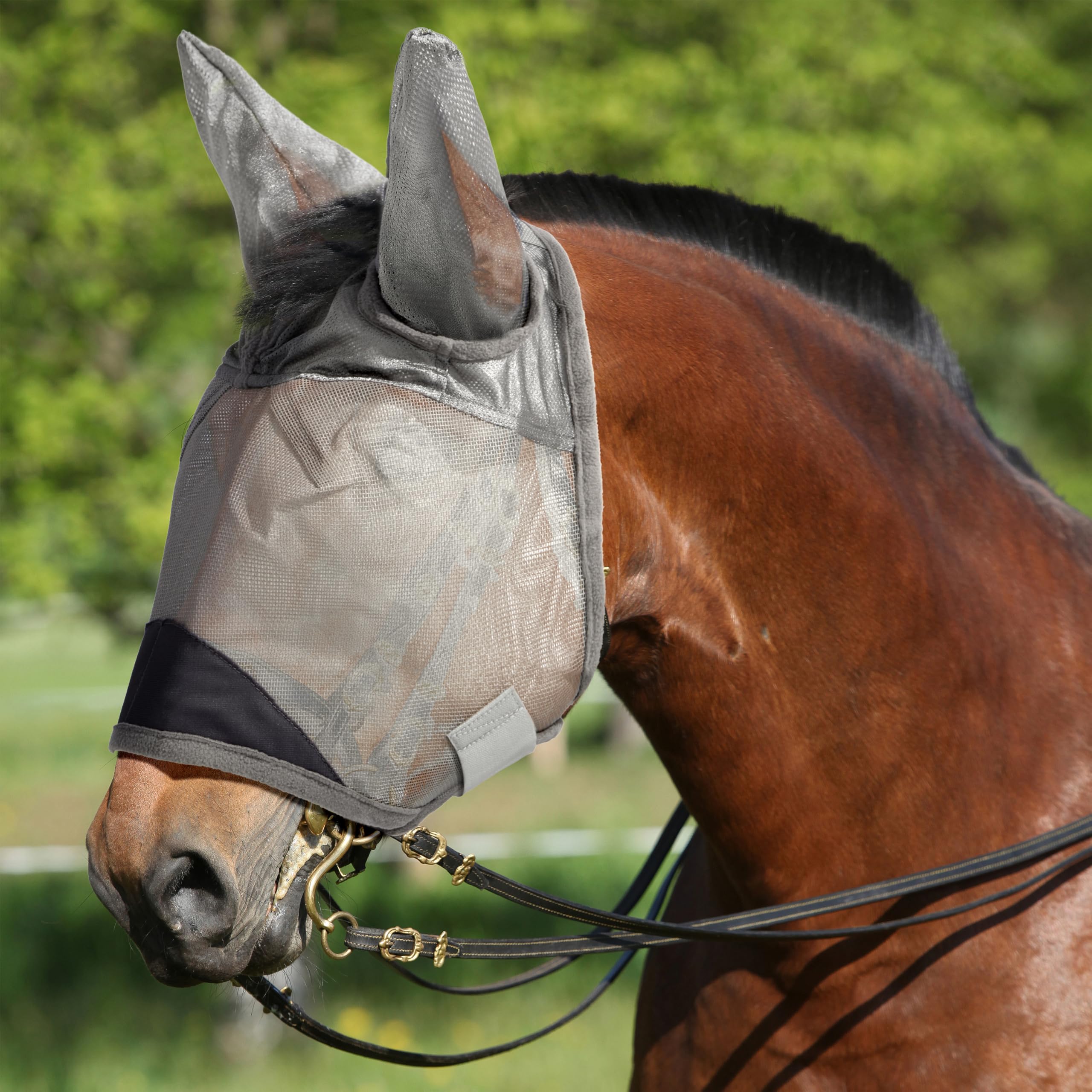 Horse Fly Mask, Super Comfort Fly Masks for Horses, Adjustable UV Protection Breathability Horses Fly Masks with Ears, Pony Mini