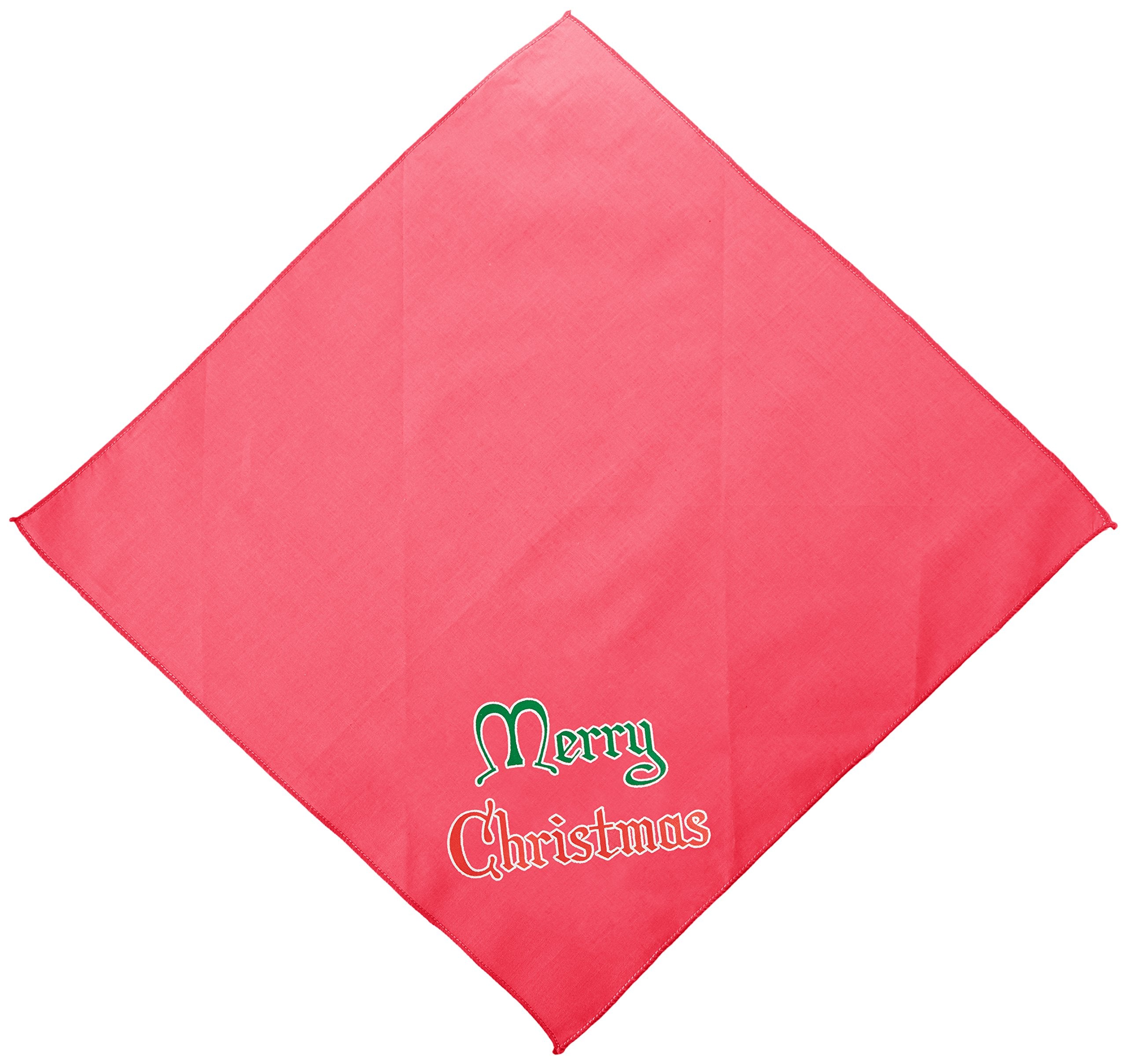 Christmas Pet and Dog Bandana Screen Printed, Merry Christmas Bright Pink Small
