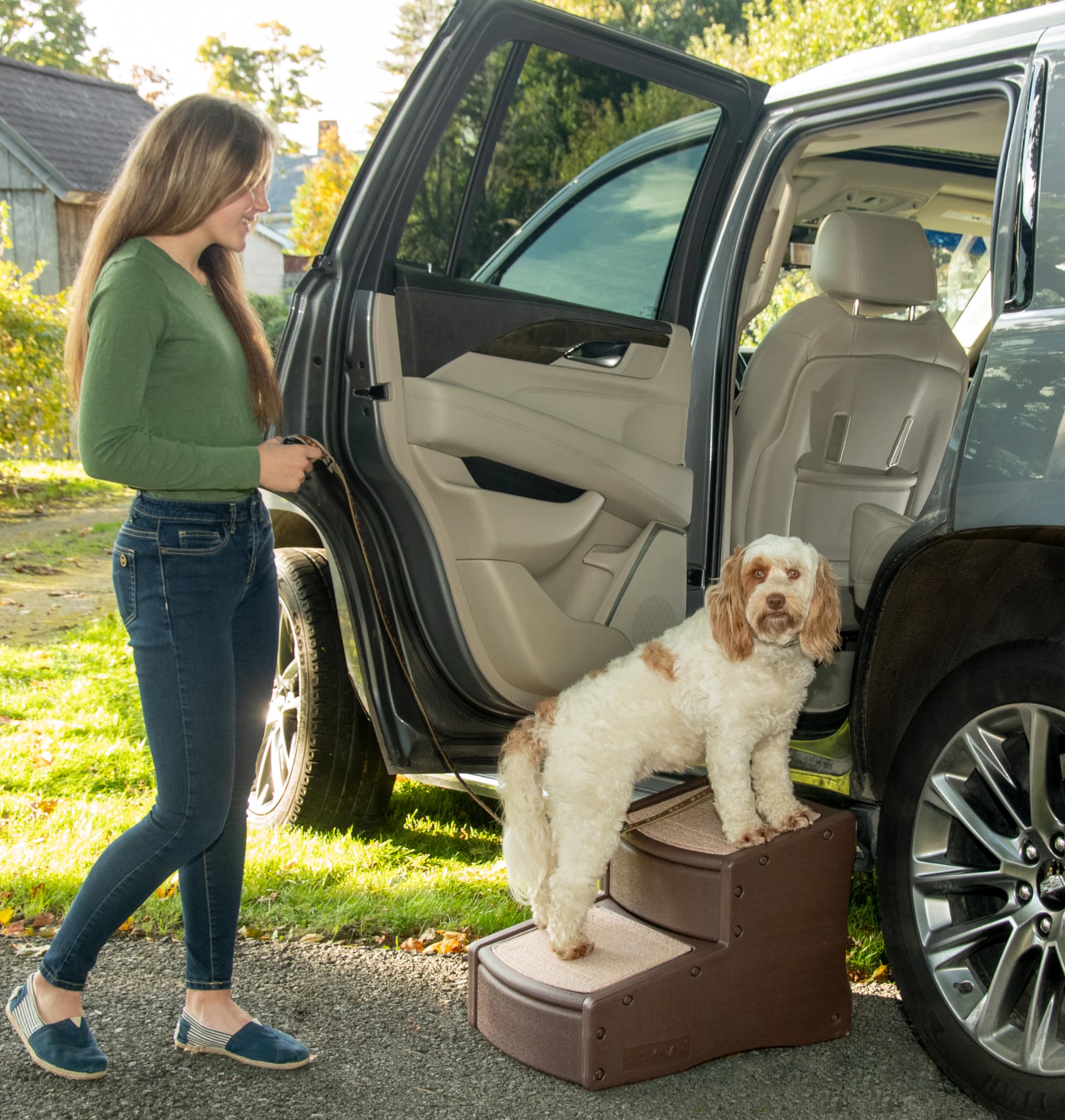 Pet Gear Easy Step Ii Extra Wide Pet Stairs, 2 Step For Dogs/Cats Up To 200 Pounds, Removable/Washable Carpet, Easy Assembly (No Tools Required), 3 Colors