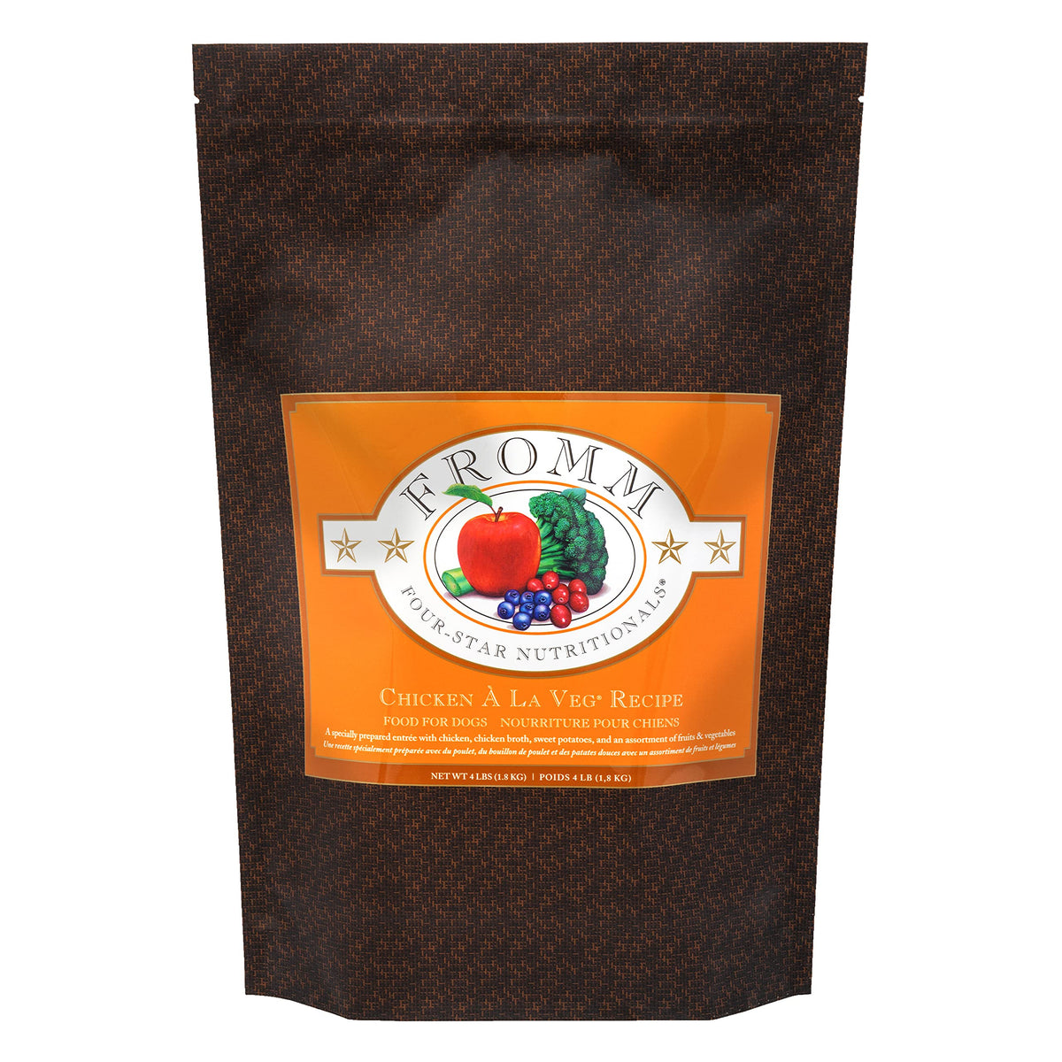 Fromm Four-Star Nutritionals Chicken A La Veg Dog Food - Premium Dry Dog Food - Chicken Recipe - 4 Lb