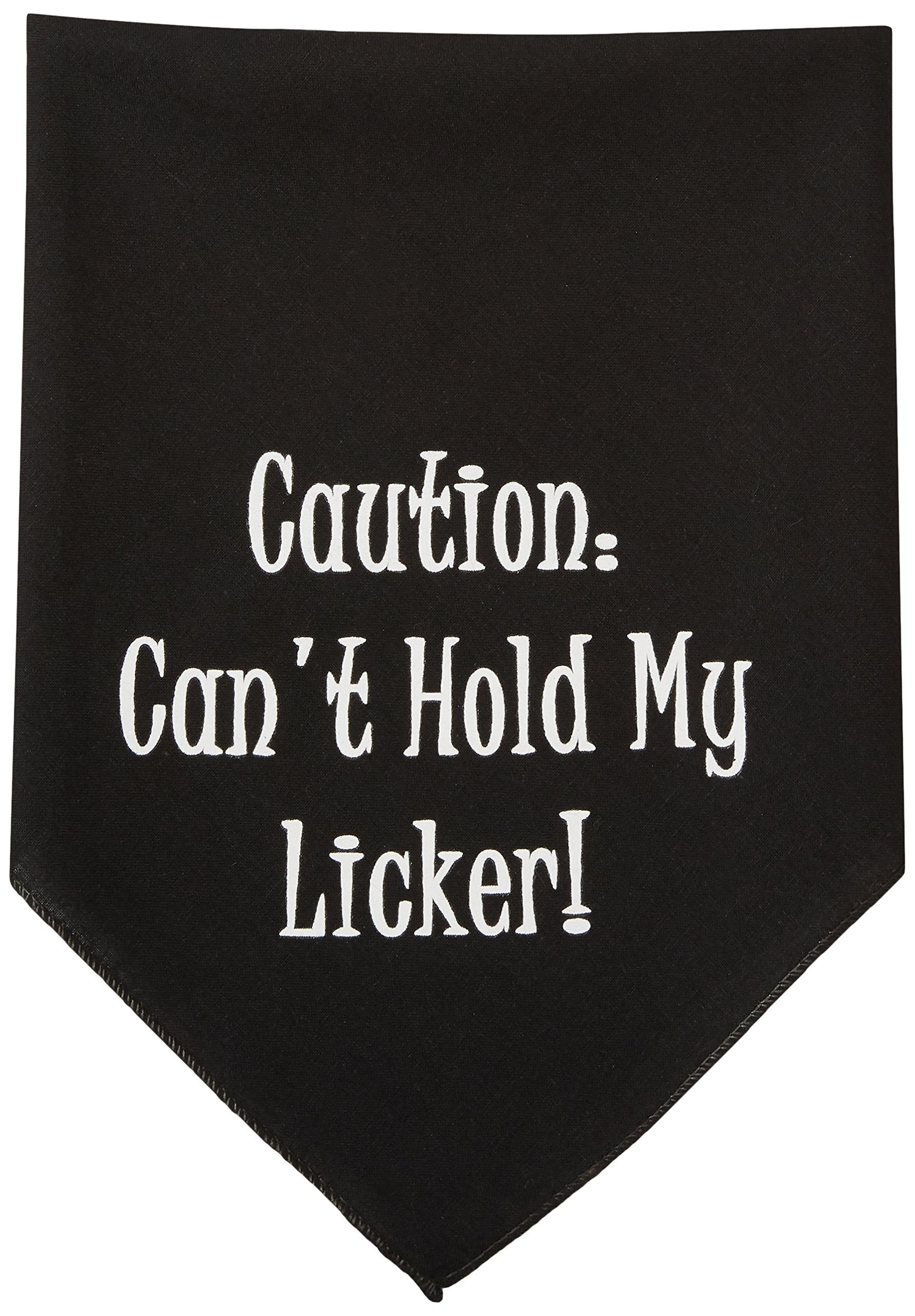 Mirage Pet Products Can't Hold My Licker Screen Print Bandana for Pets, Large, Black