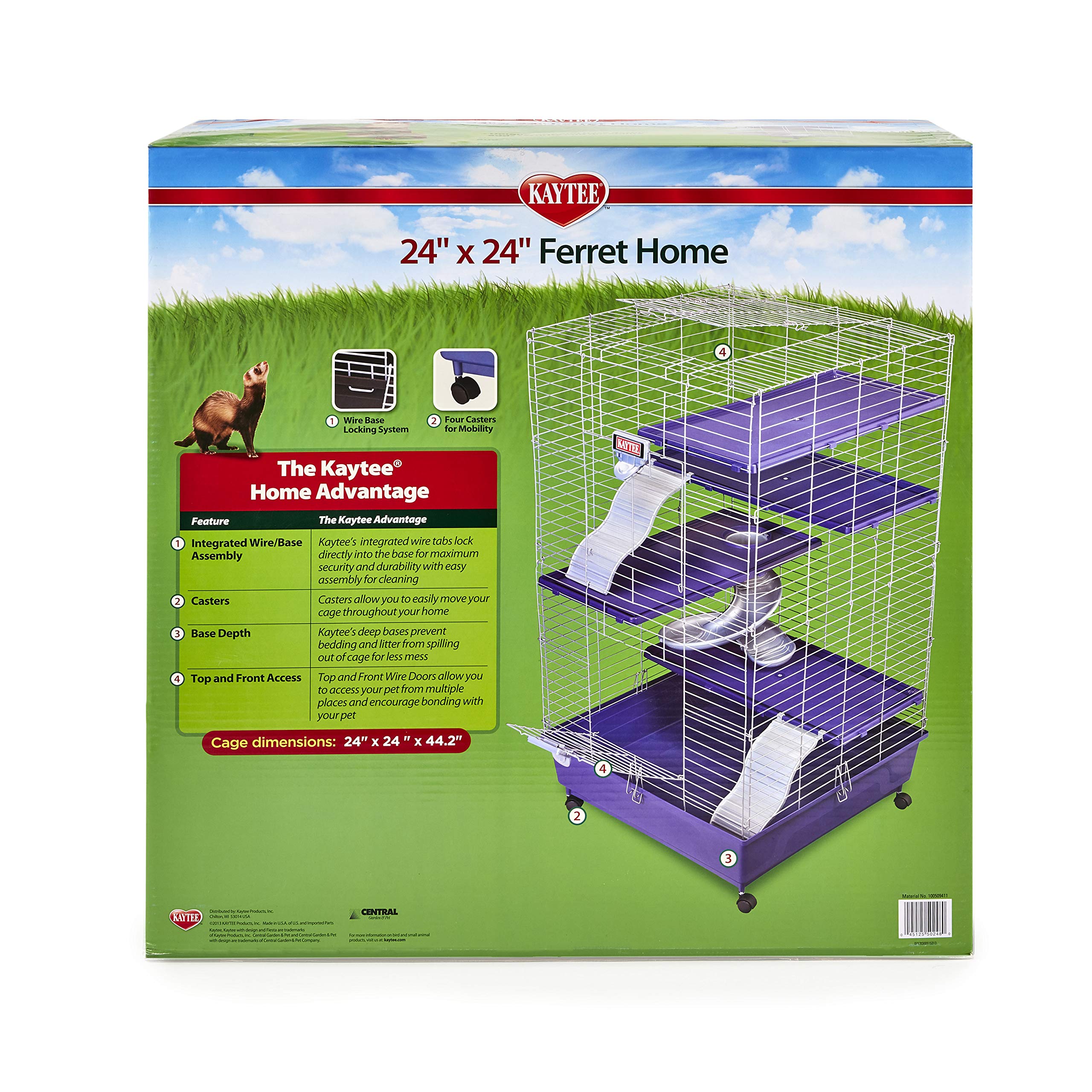 Kaytee My First Home Multi-Level Habitat With Casters For Pet Ferrets