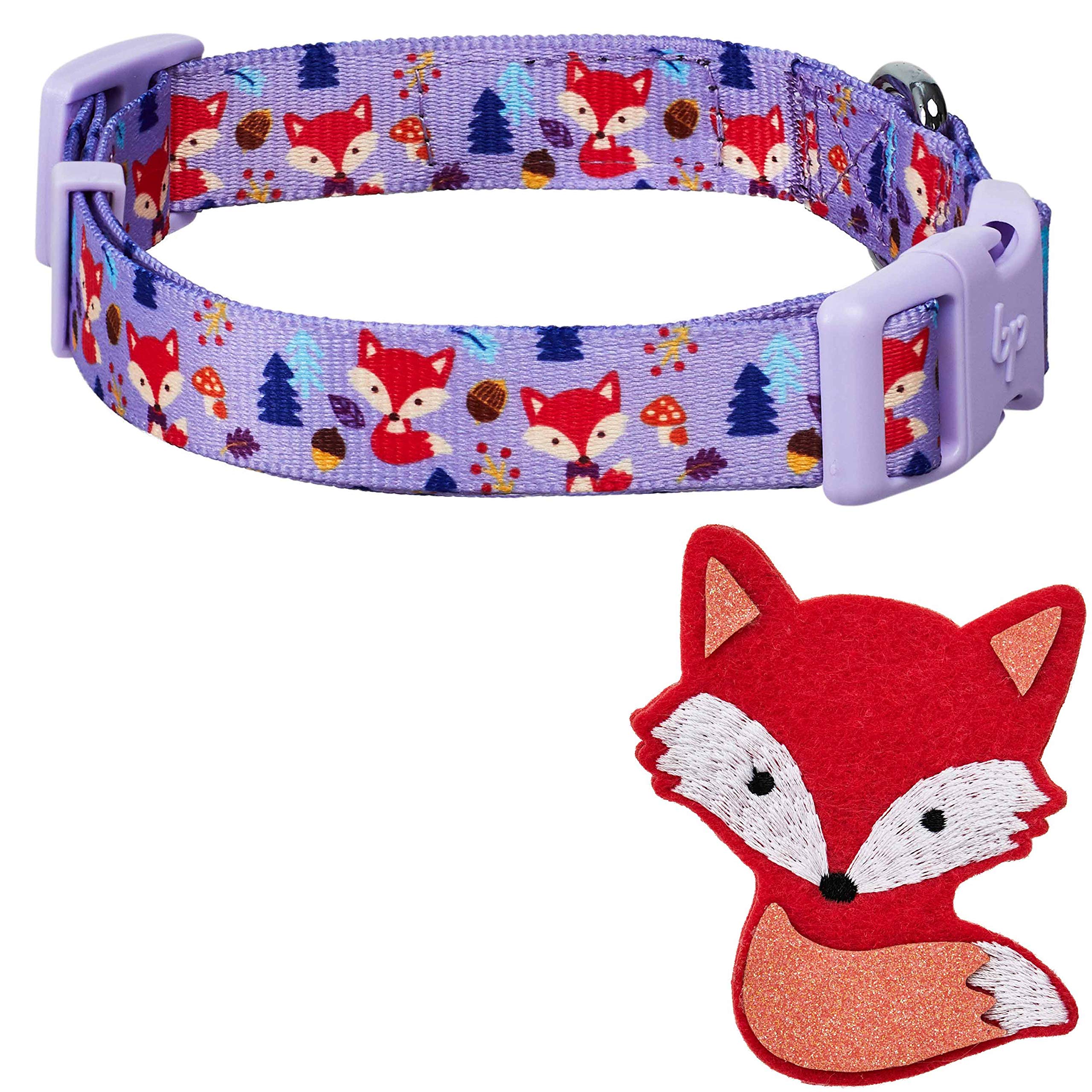 Blueberry Pet Red Fox Adjustable Dog Collar With Detachable D  Cor, Small, Neck 12-16