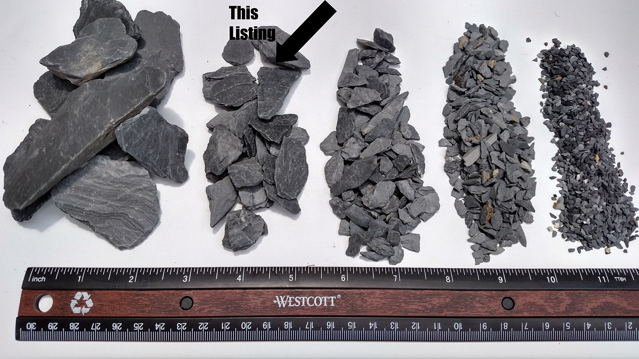Natural Slate Stone -1/2 To 1 Inch Stones For Miniature Or Fairy Garden, Aquarium, Model Railroad & Wargaming (1)