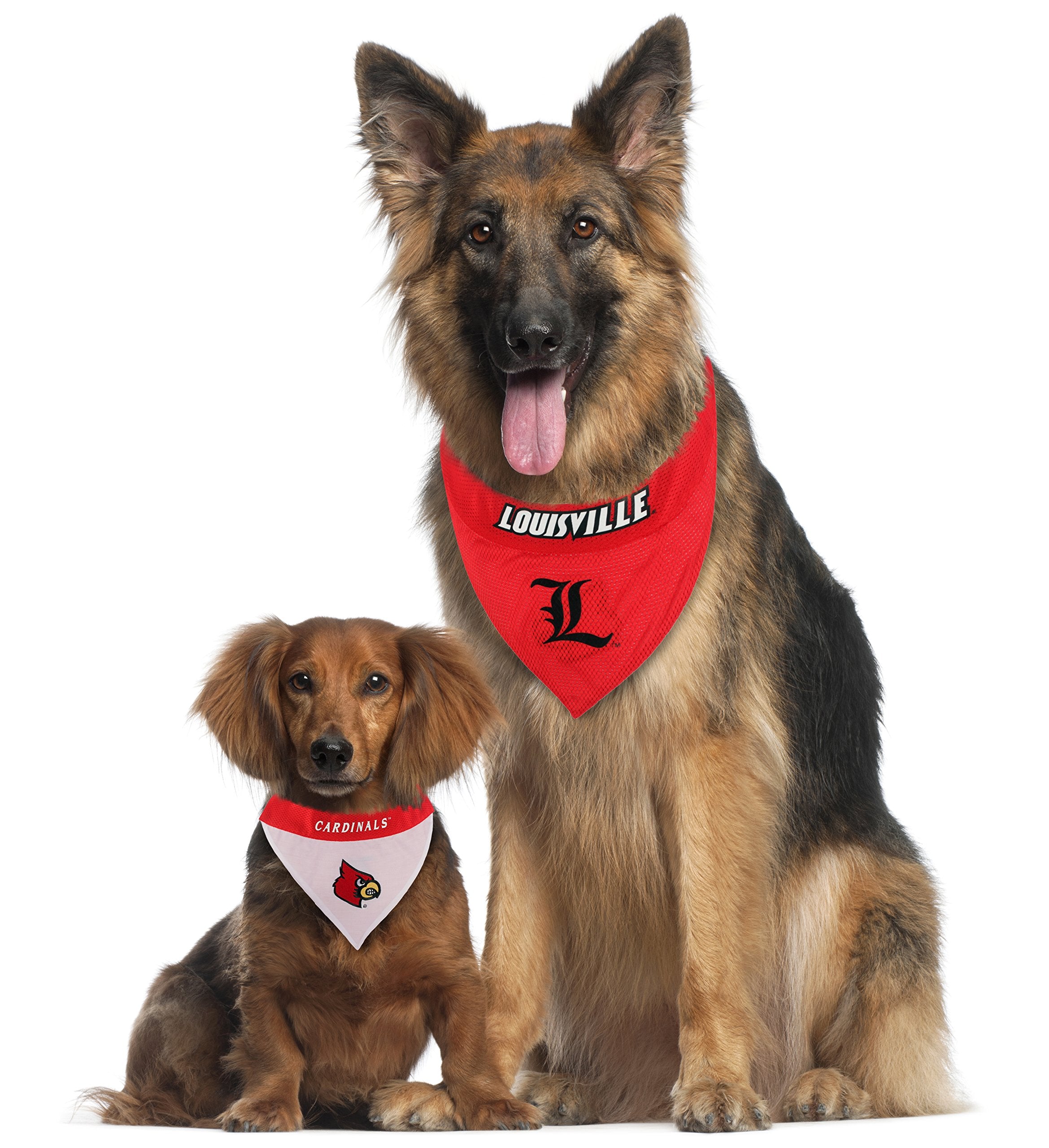 Pets First Collegiate Pet Accessories, Reversible Bandana, Louisville Cardinals, Large/X-Large