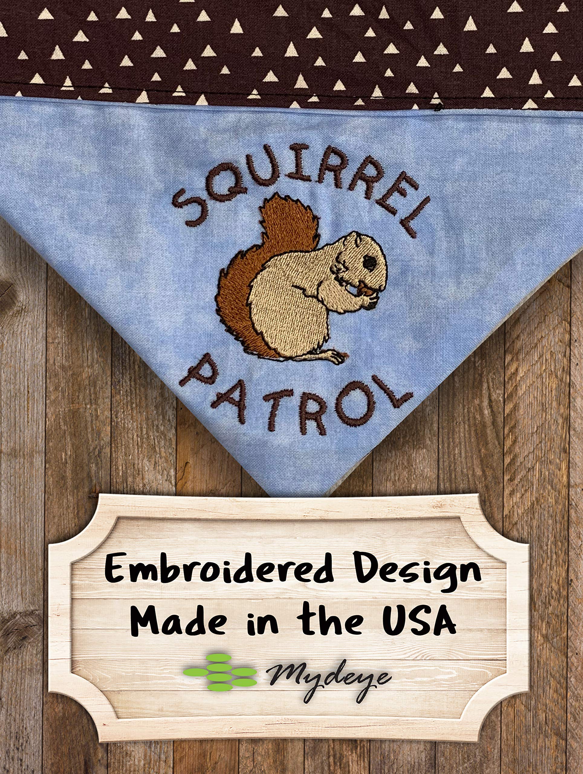 Squirrel Patrol Bandana/Over The Collar Dog Bandana/Embroidered Personalized Dog Bandana (All Sizes)