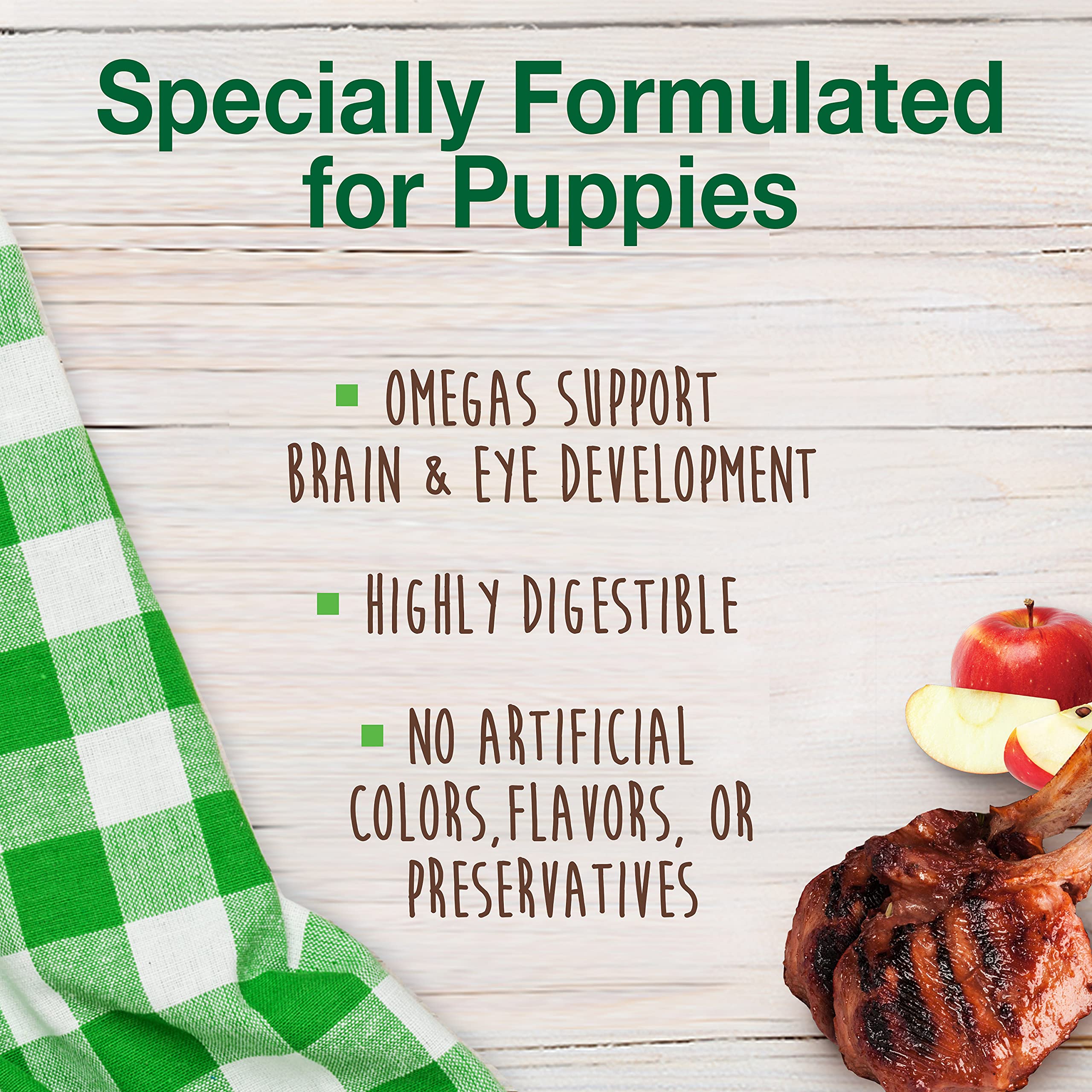 Nylabone Healthy Edibles Natural Puppy Chews Long Lasting Treats for Puppies, Lamb & Apple Flavor, Small/Regular (3 Count)