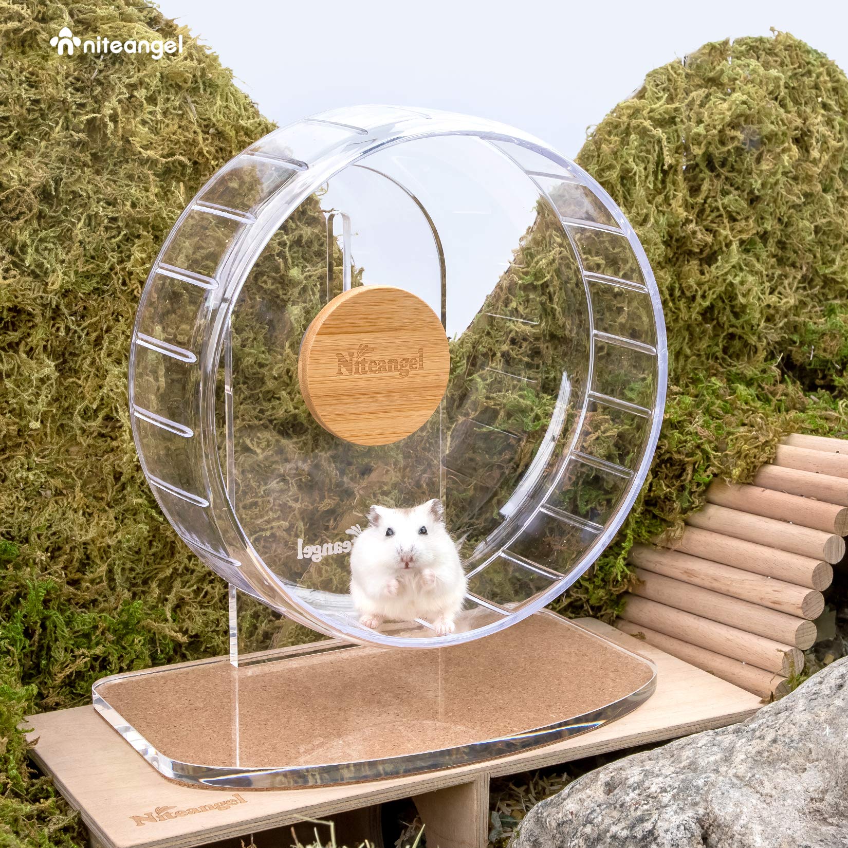 Niteangel Super-Silent Hamster Exercise Wheels: - Quiet Spinner Hamster Running Wheels With Adjustable Stand For Hamsters Gerbil