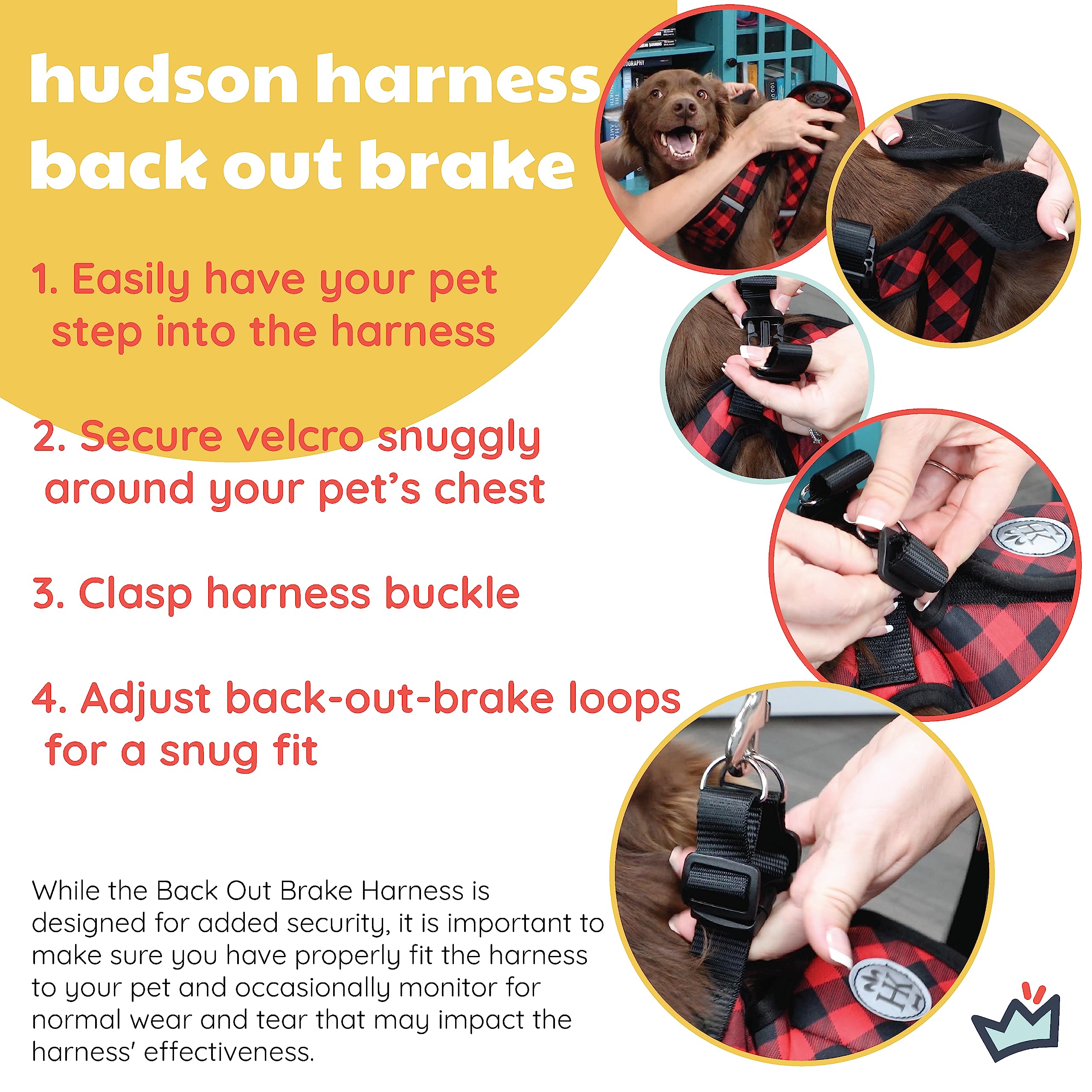 Huxley & Kent Hudson Walking & Training Harness - High Street Plaid (Extra-Small, 6-10Lbs) - Easy Control Step-In Mesh Vest Harn