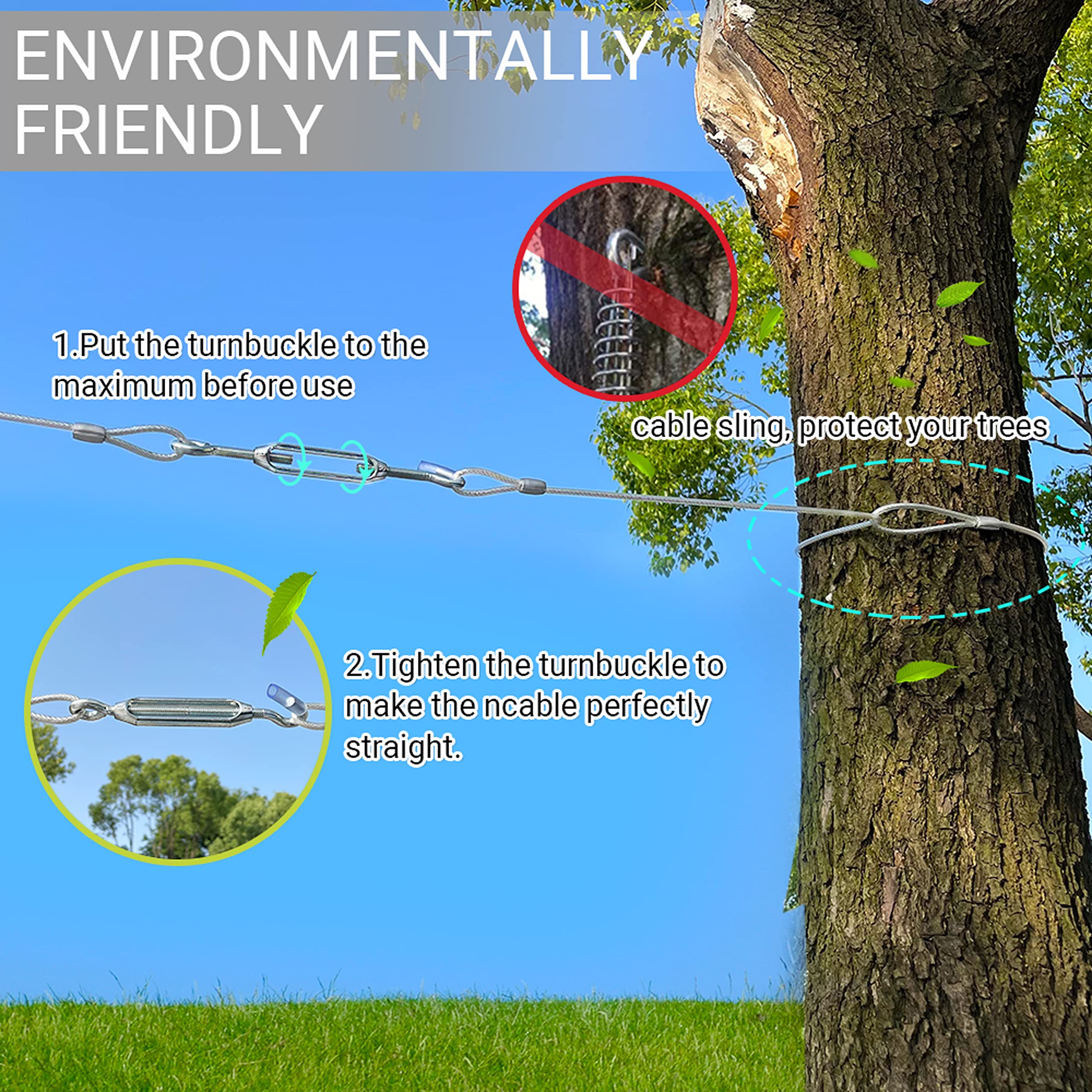 Dog Tie Out Cable - 100 Ft Long Dog Cable With 10 Ft Run Cable For Yard Training Running Camping Hiking Outdooor - Heavy Duty Chew Proof Lead Leash With Buffer Spring For Small Medium Large Dog