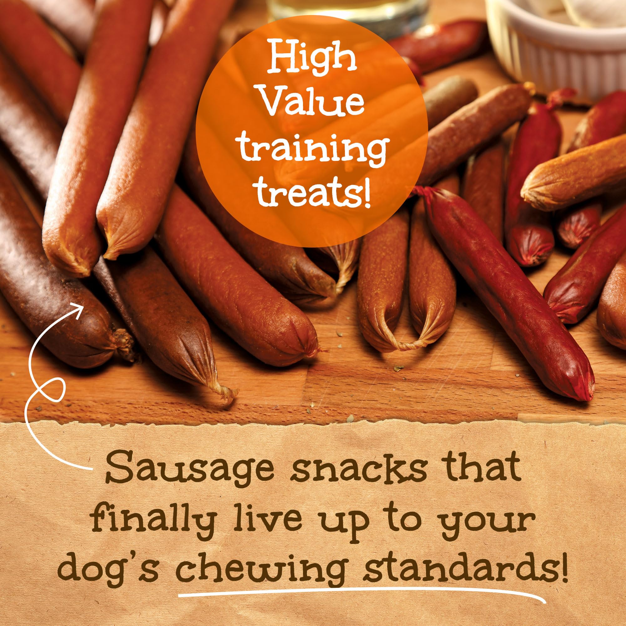 Happy Howies Sausage Treats - Healthy Chewy Dog Treats, Flavorful, Slow Cooked, Natural Ingredients, Hormone Free - Turkey, 80
