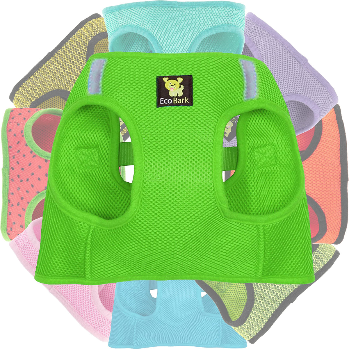 Ecobark Rapid Fastener Super Comfort Fully Adjustable Double Padded Step In Dog Harness (Large, Green)