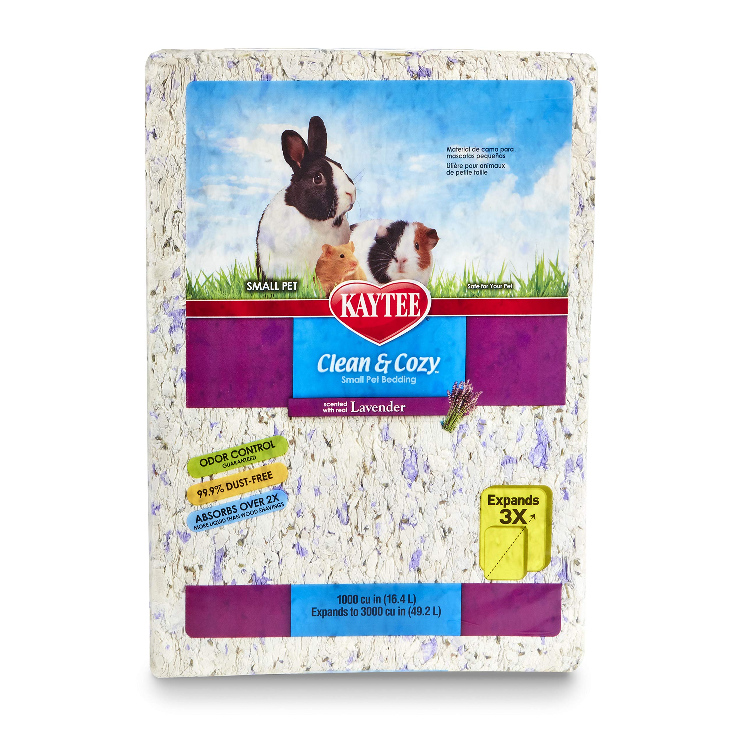 Kaytee Clean & Cozy Lavender Bedding For Pet Guinea Pigs, Rabbits, Hamsters, Gerbils, And Chinchillas, 49.2 Liters
