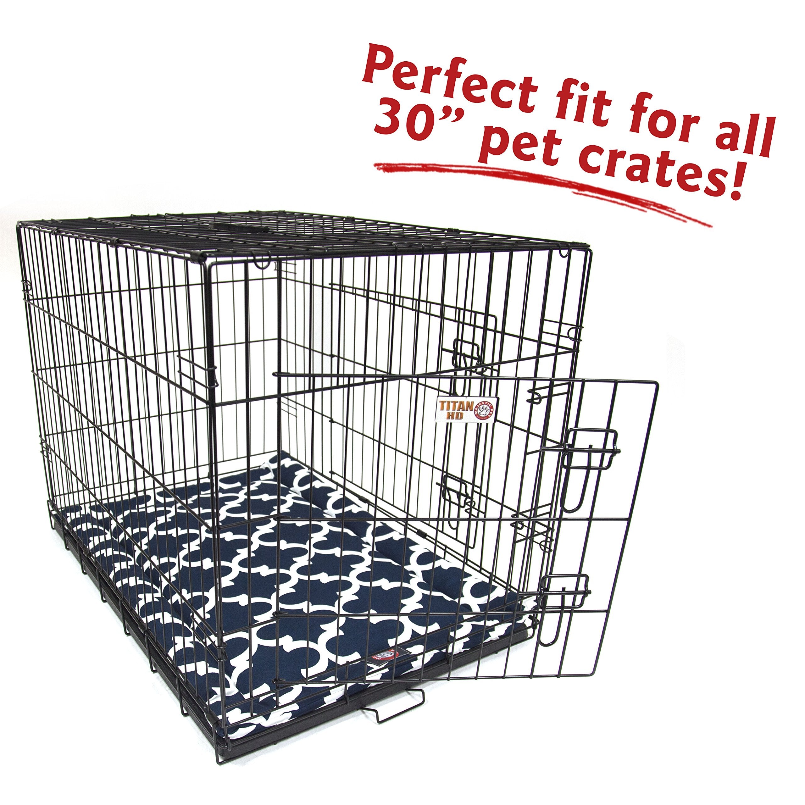 30' Trellis Navy Blue Crate Dog Bed Mat By Majestic Pet Products
