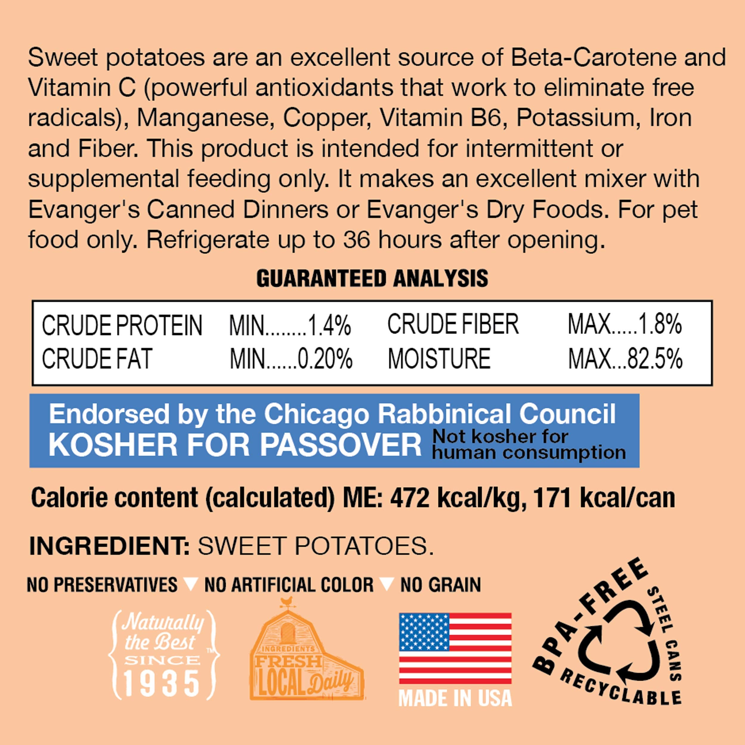 Evangers Complements Sweet Potato for Dogs & Cats - 12, 12.5 oz Cans