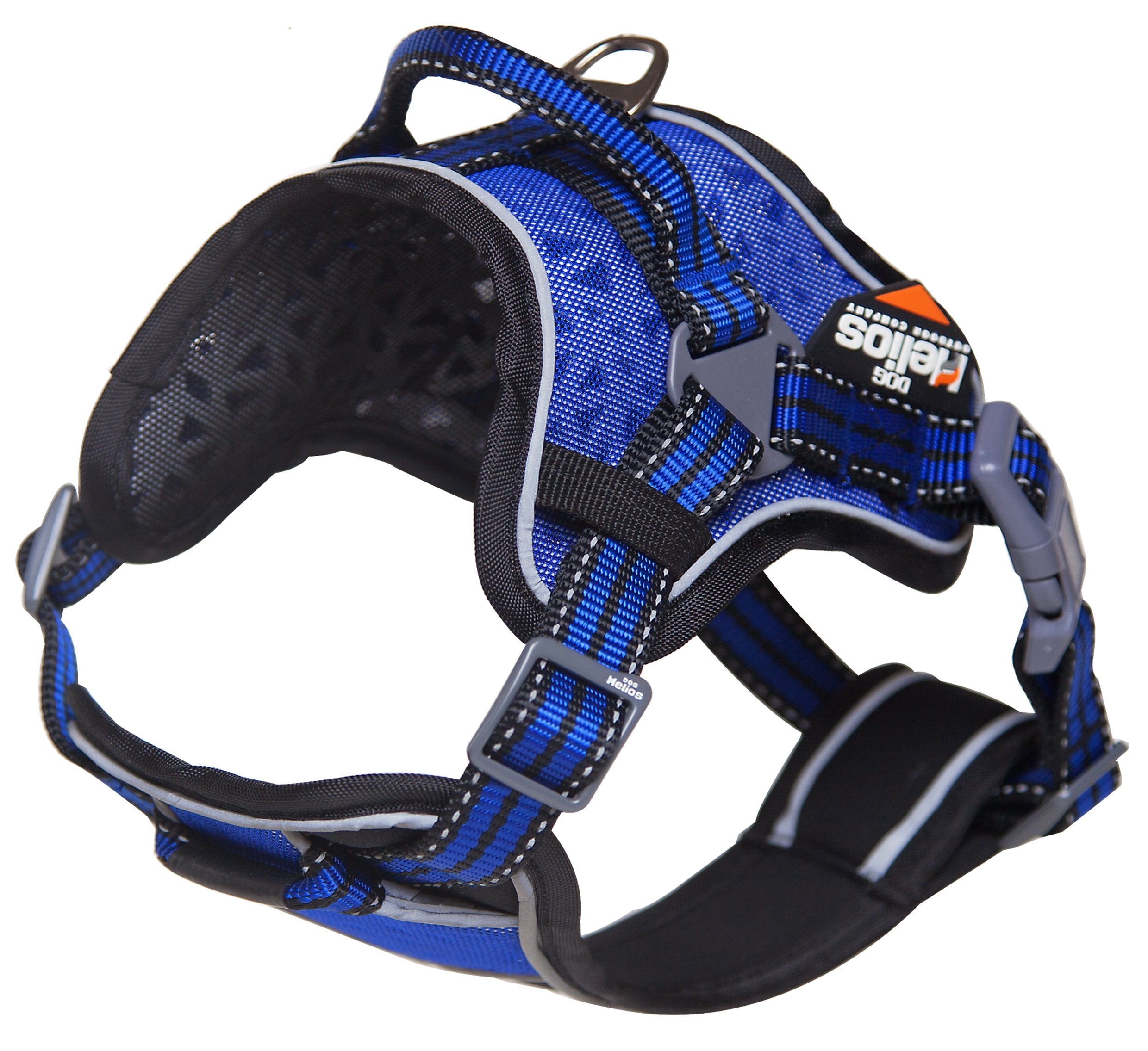 Doghelios 'Journey Wander' Chest Compressive Sporty Adjustable Travel Pet Dog Harness And Leash Combination, Small, Blue